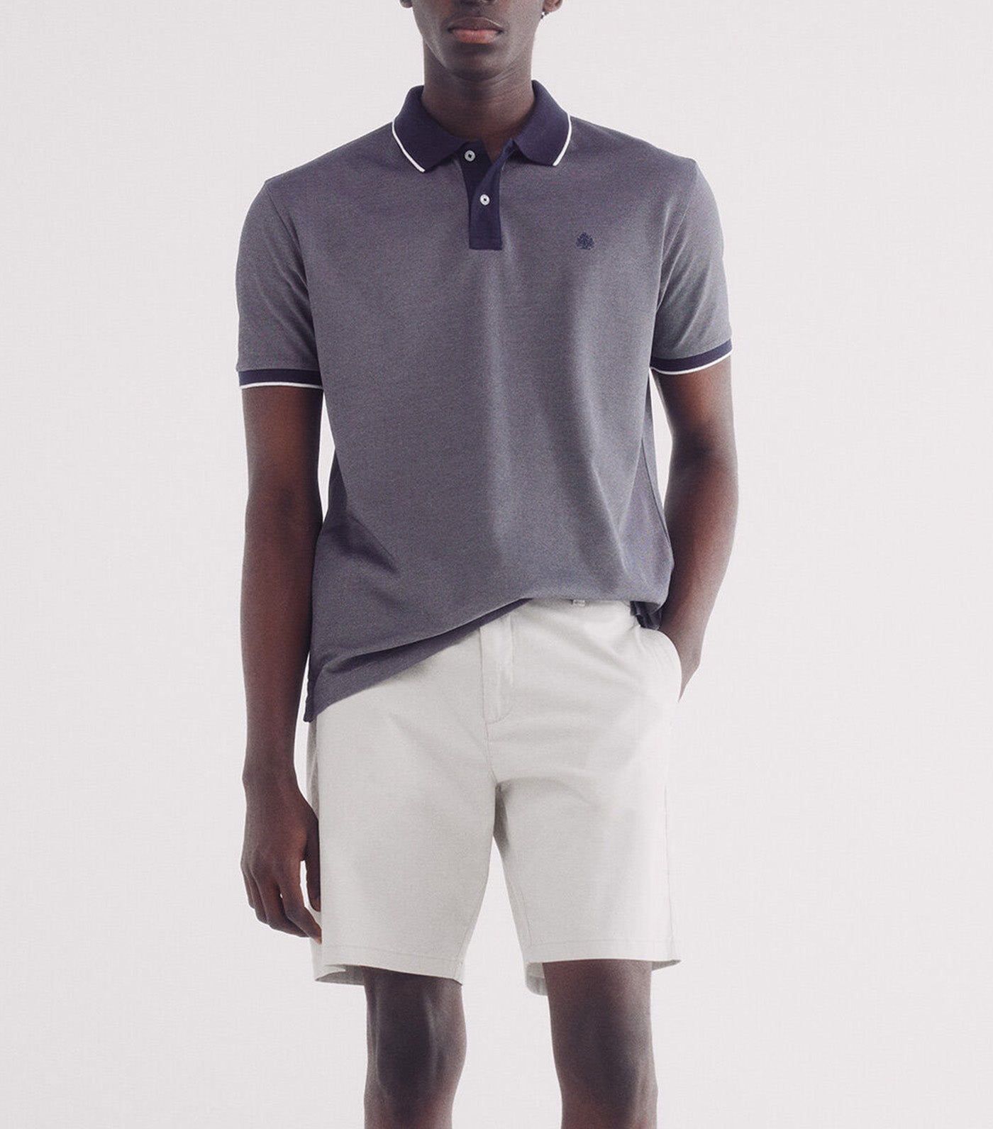 Springfield Oxford Polo with Contrast Collar Navy