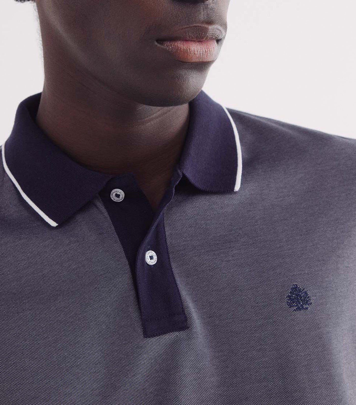 Springfield Oxford Polo with Contrast Collar Navy