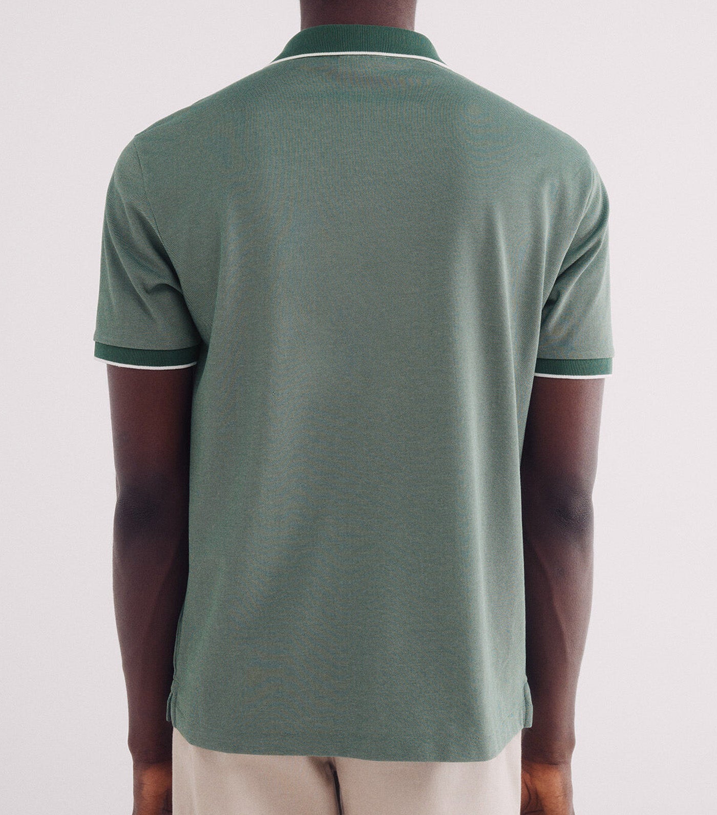 Springfield Oxford Polo with Contrast Collar Green