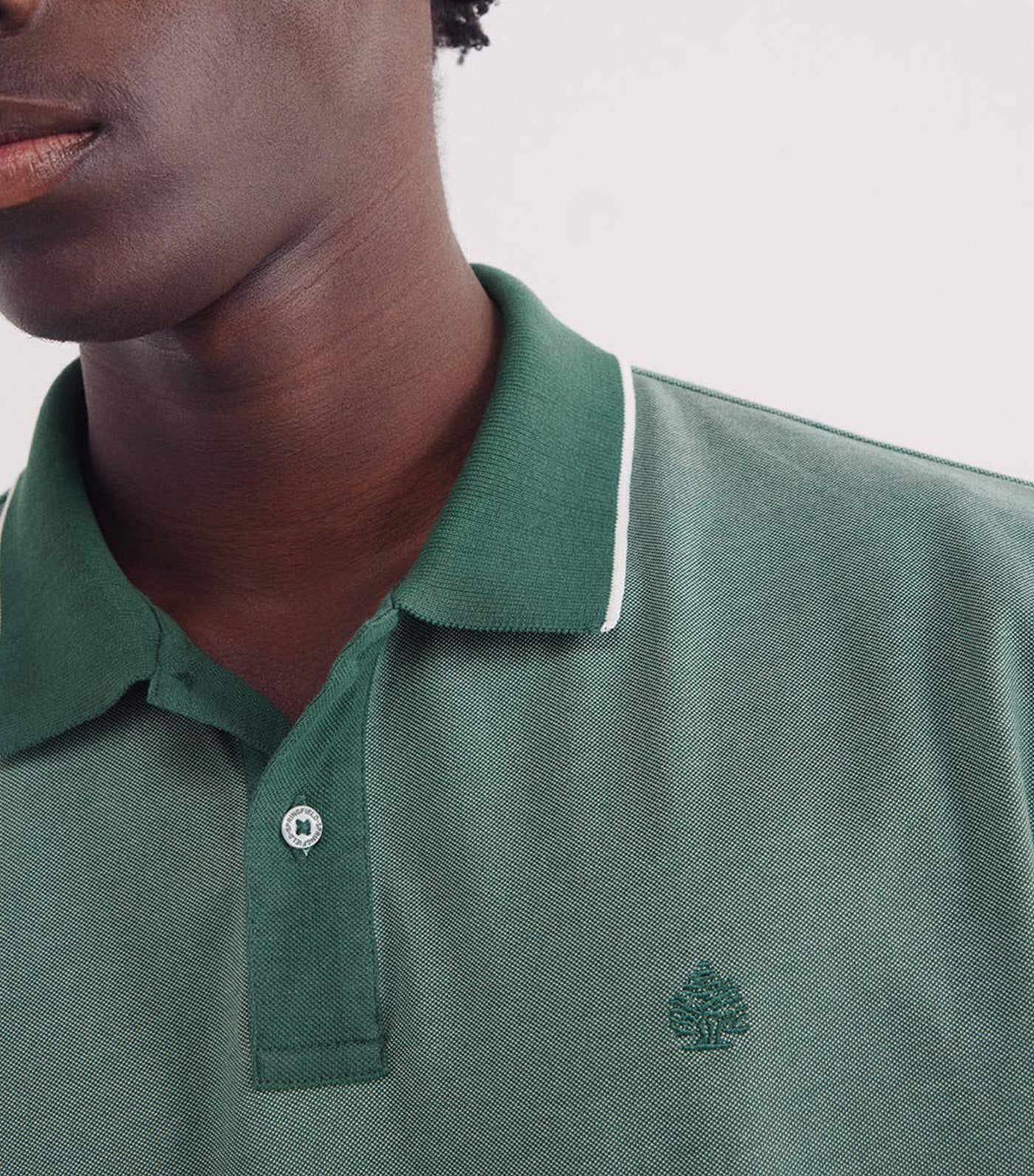 Springfield Oxford Polo with Contrast Collar Green