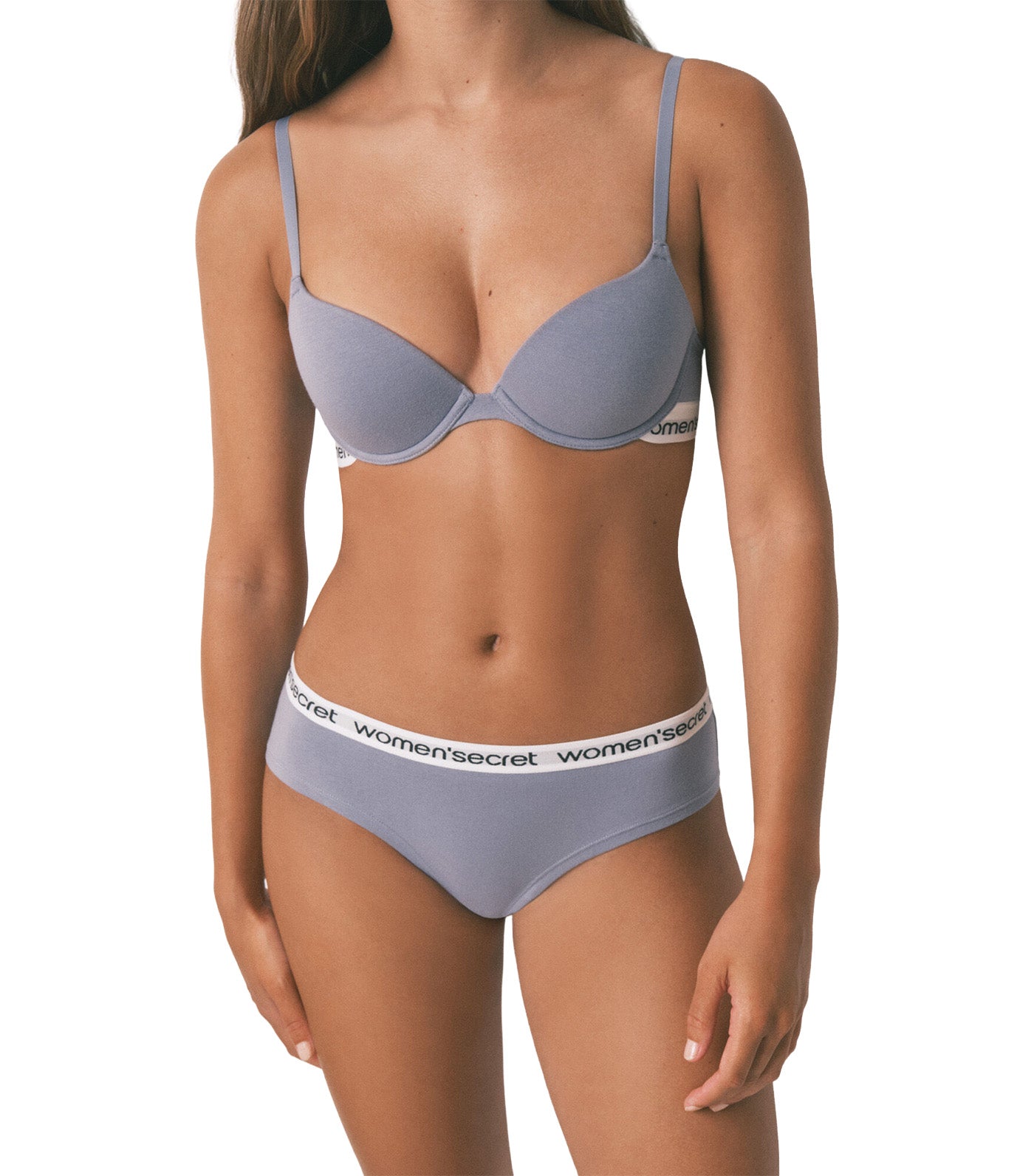 Pack of Wide Brazilian Panties With Logo Blue