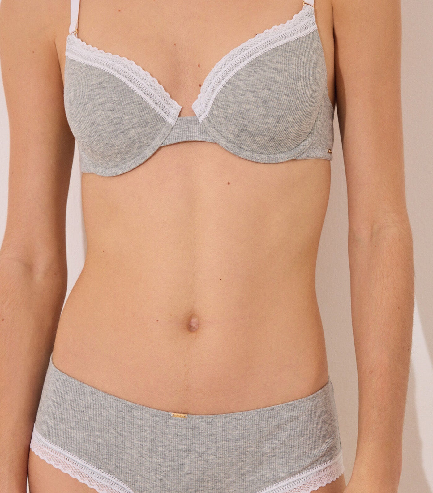 Lace Ribbed Cotton Boxers Panty