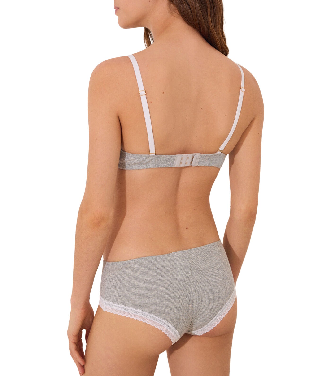 Lace Ribbed Cotton Boxers Panty