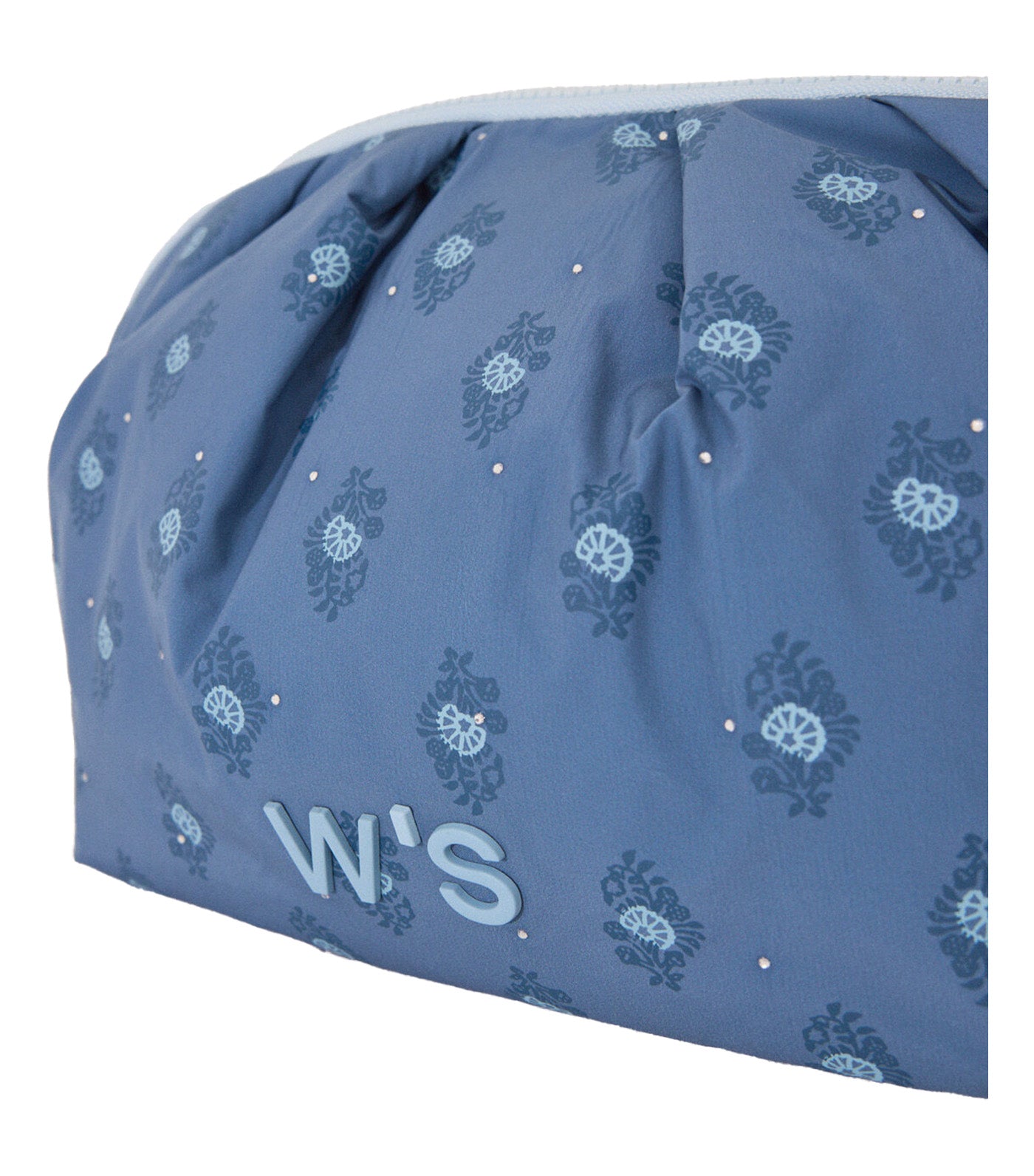 Large Quilted Print Vanity Case Blue