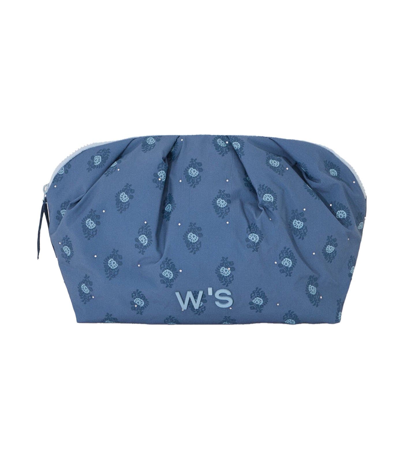 Large Quilted Print Vanity Case Blue
