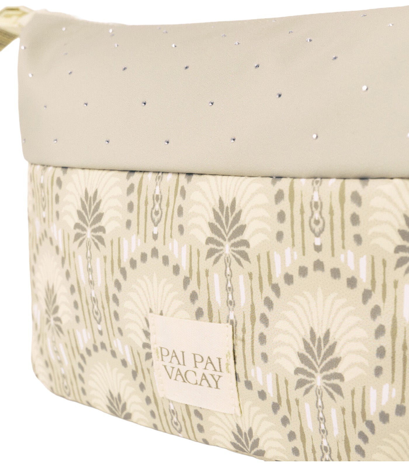 Satin Cosmetic Bag with Envelope Closure Light Khaki