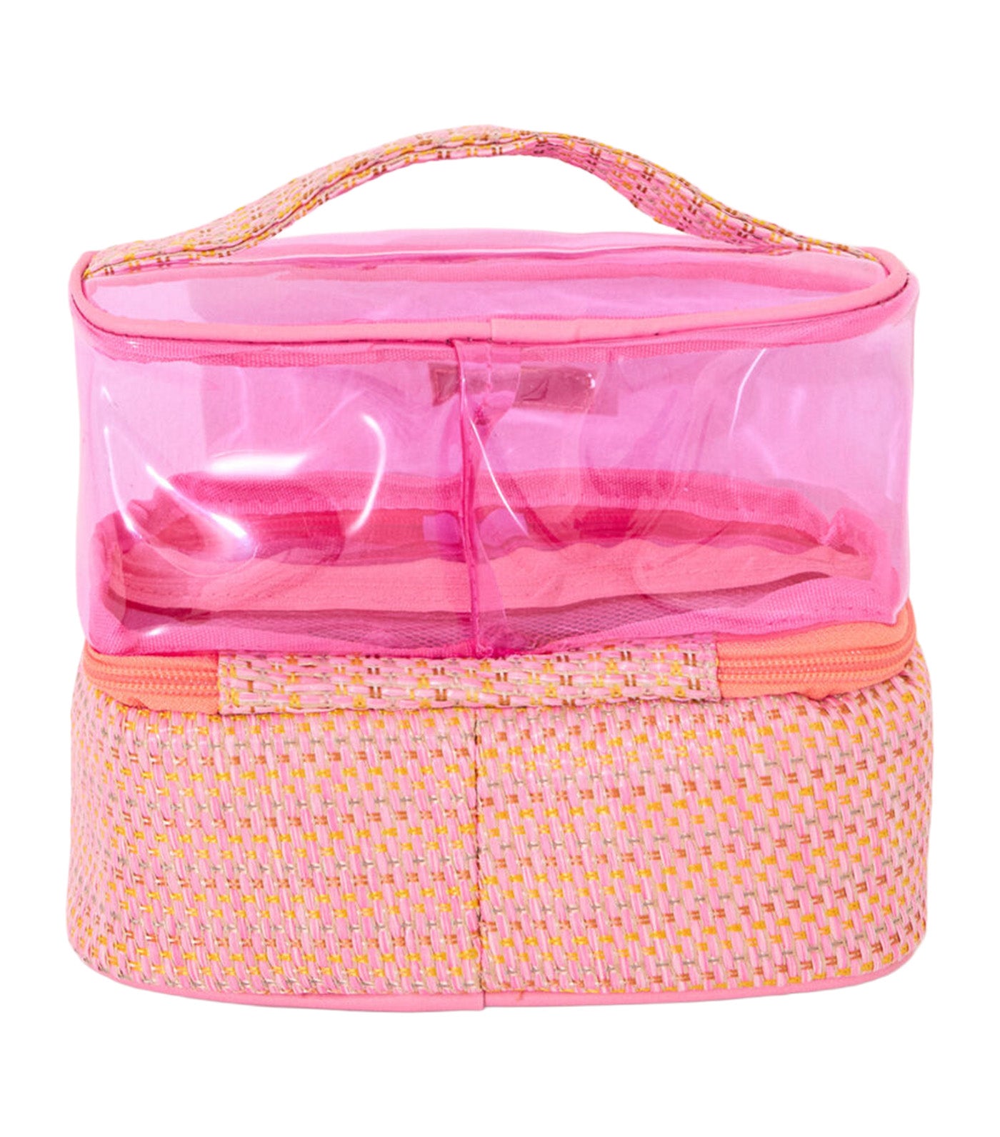 Double Raffia Vanity Case Purple/Lilac