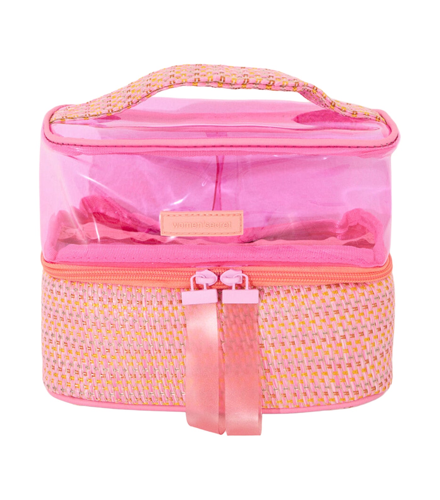 Double Raffia Vanity Case Purple/Lilac