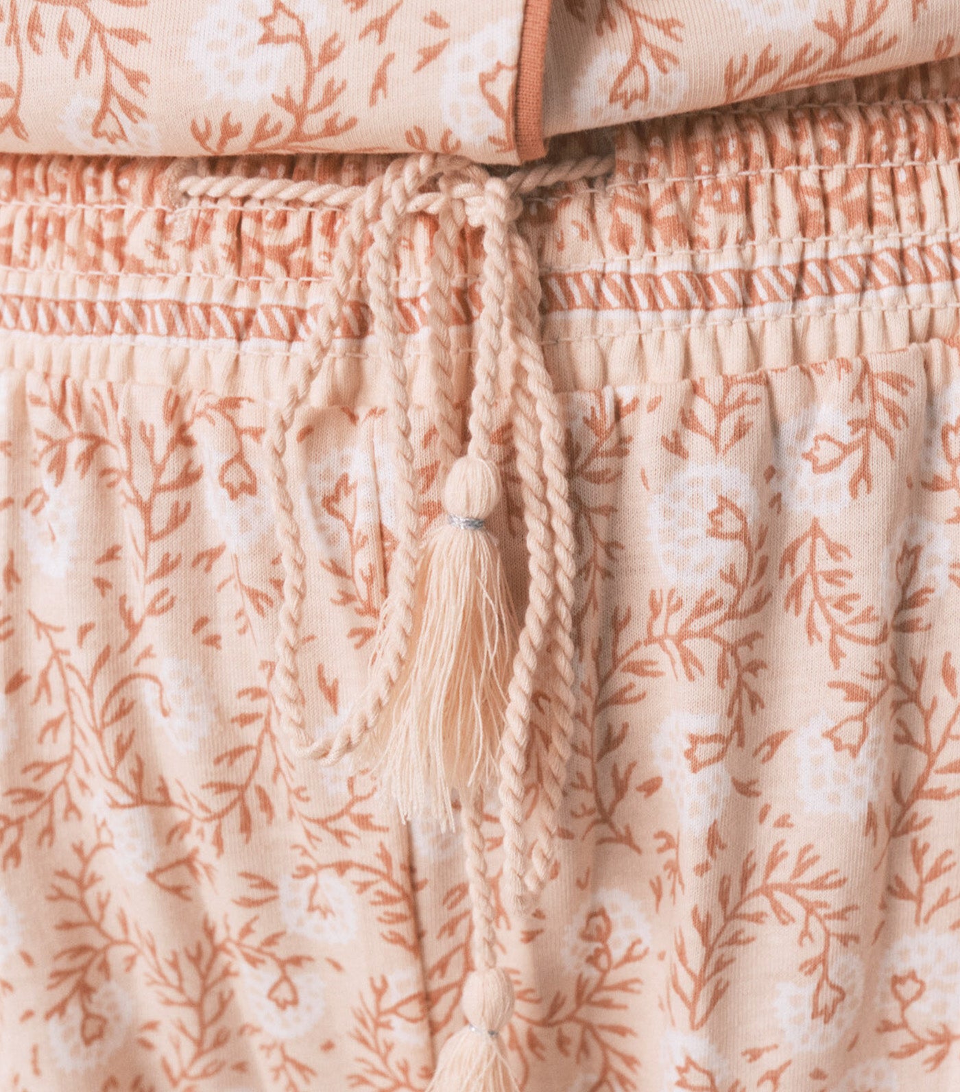 Floral Shirt-Style Pajamas Orange