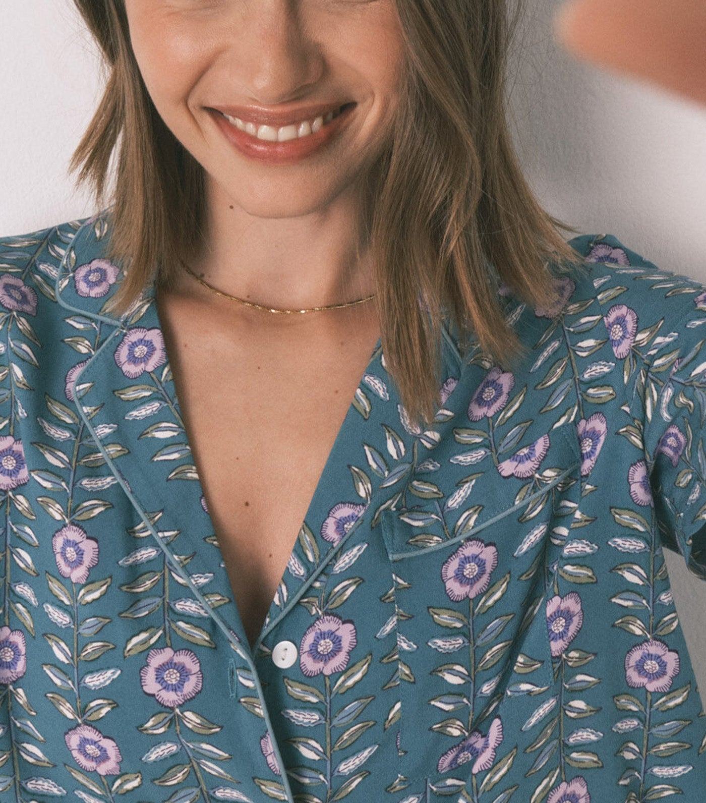 Long Floral Classic Pyjamas Green