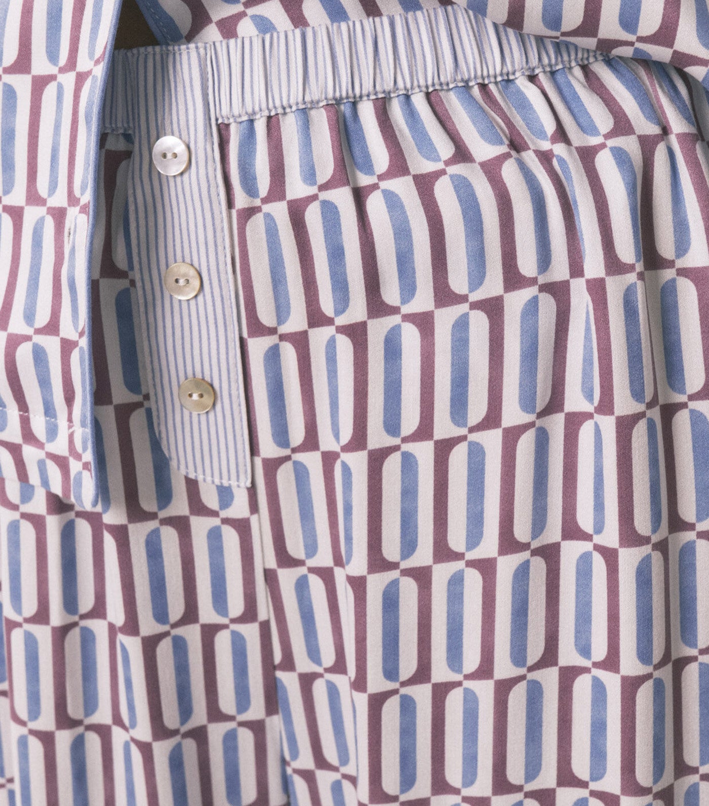 Women'secret Long Satin Classic Pajamas with Geometric Print Multi