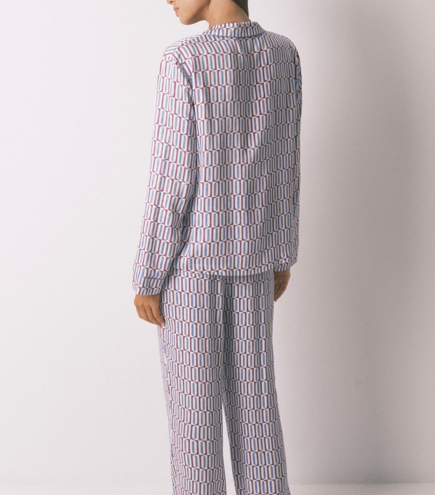 Women'secret Long Satin Classic Pajamas with Geometric Print Multi