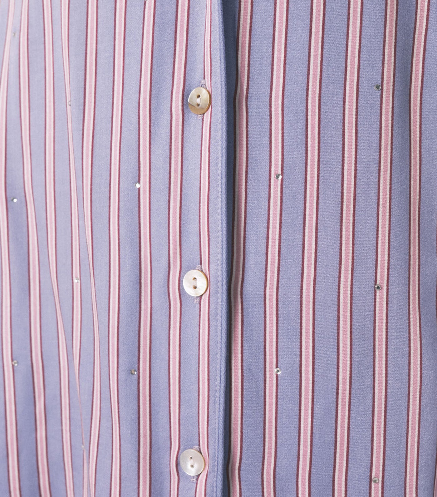 Long Satin Striped Print Shirt Pajamas Purple