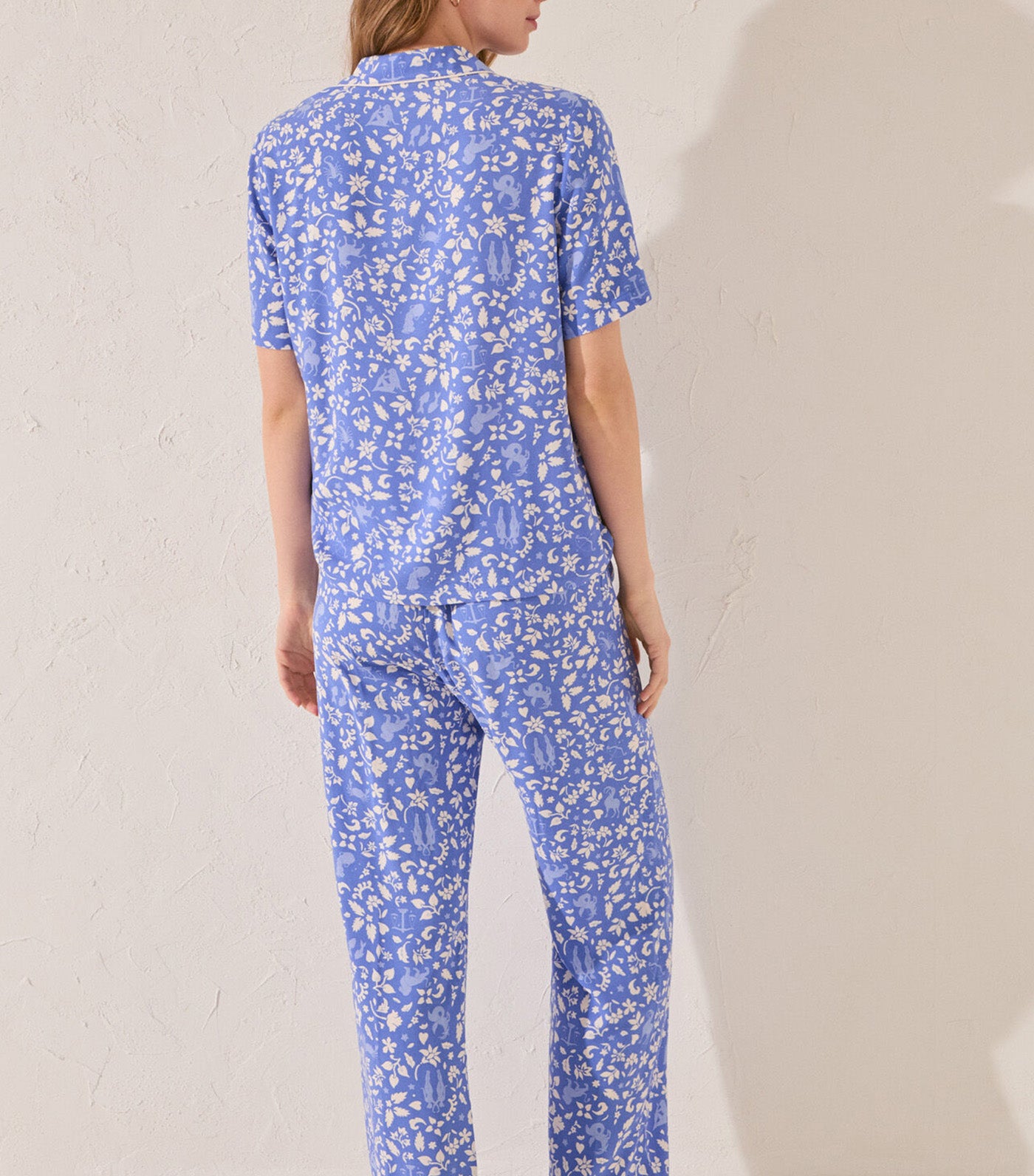 Viscose Classic Pajamas Blue Print