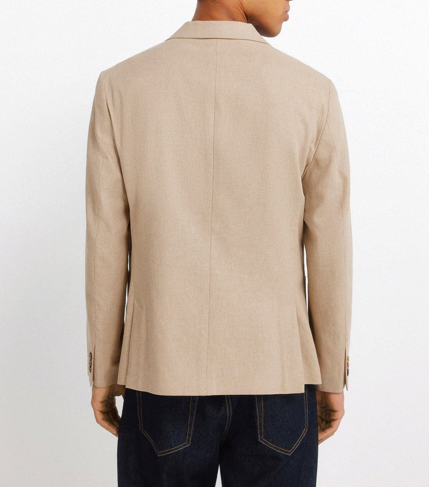 Springfield Linen Cotton Blazer Beige