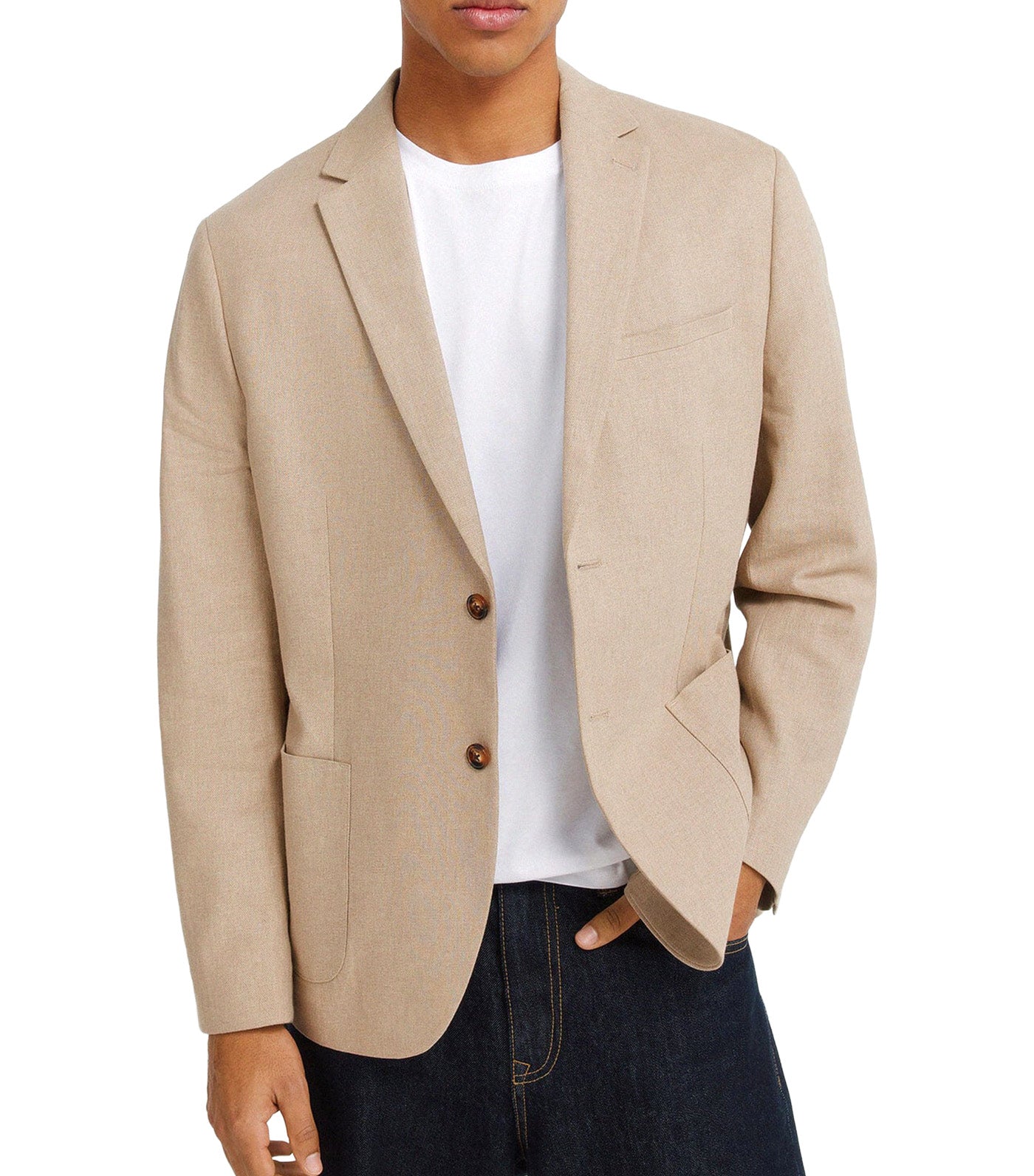 Springfield Linen Cotton Blazer Beige