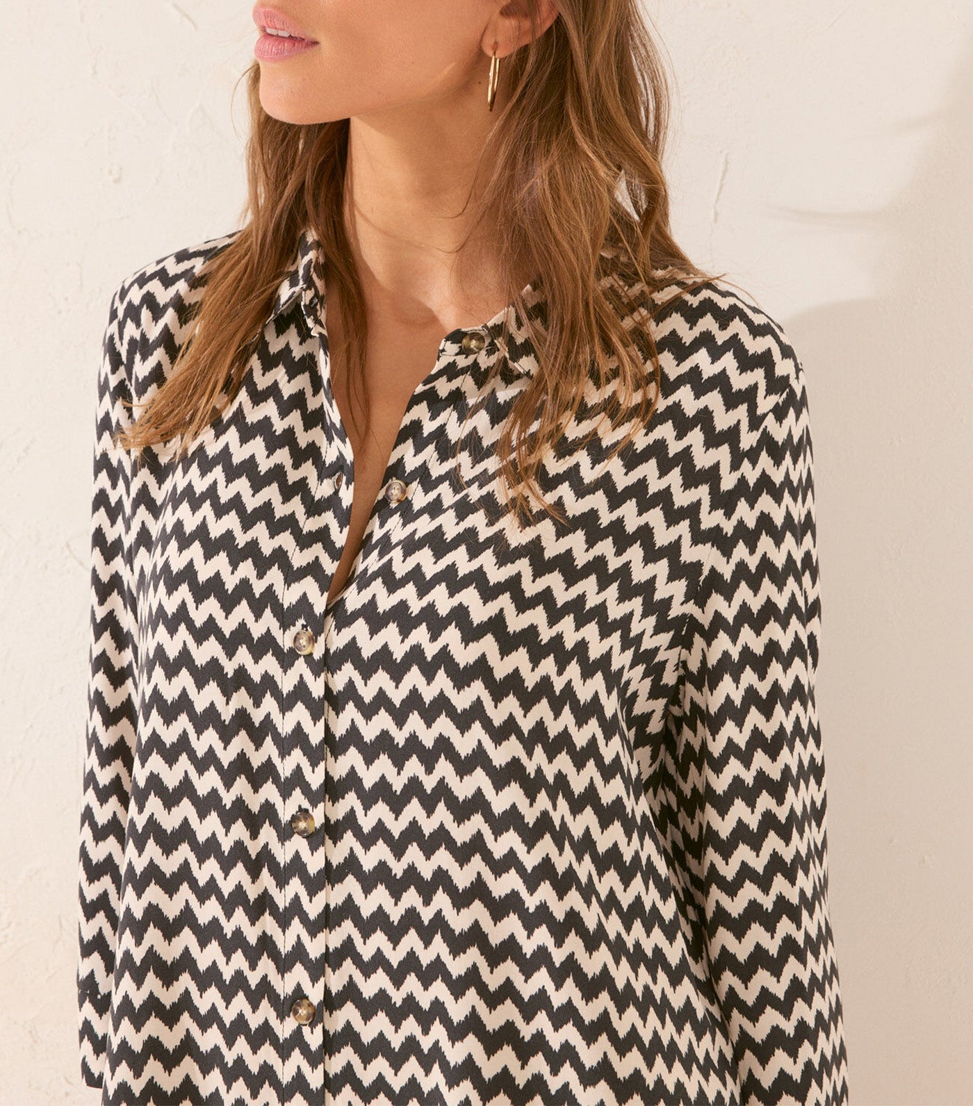 Short Zigzag Print Camisole Black