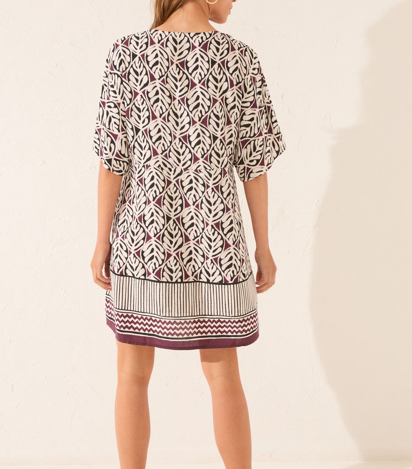 Leaf Print Midi Camisole Red