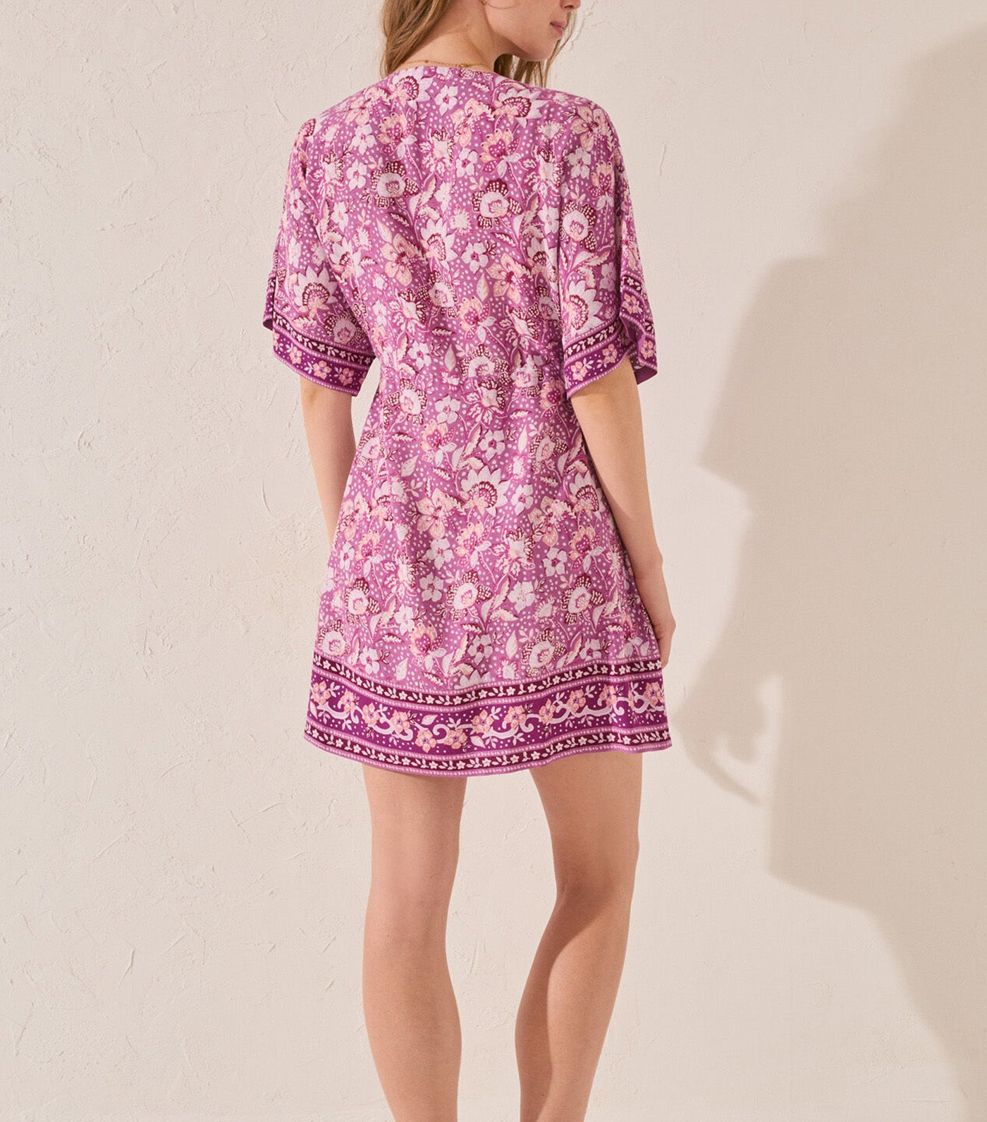 Short Viscose Camisole Purple/Lilac Print