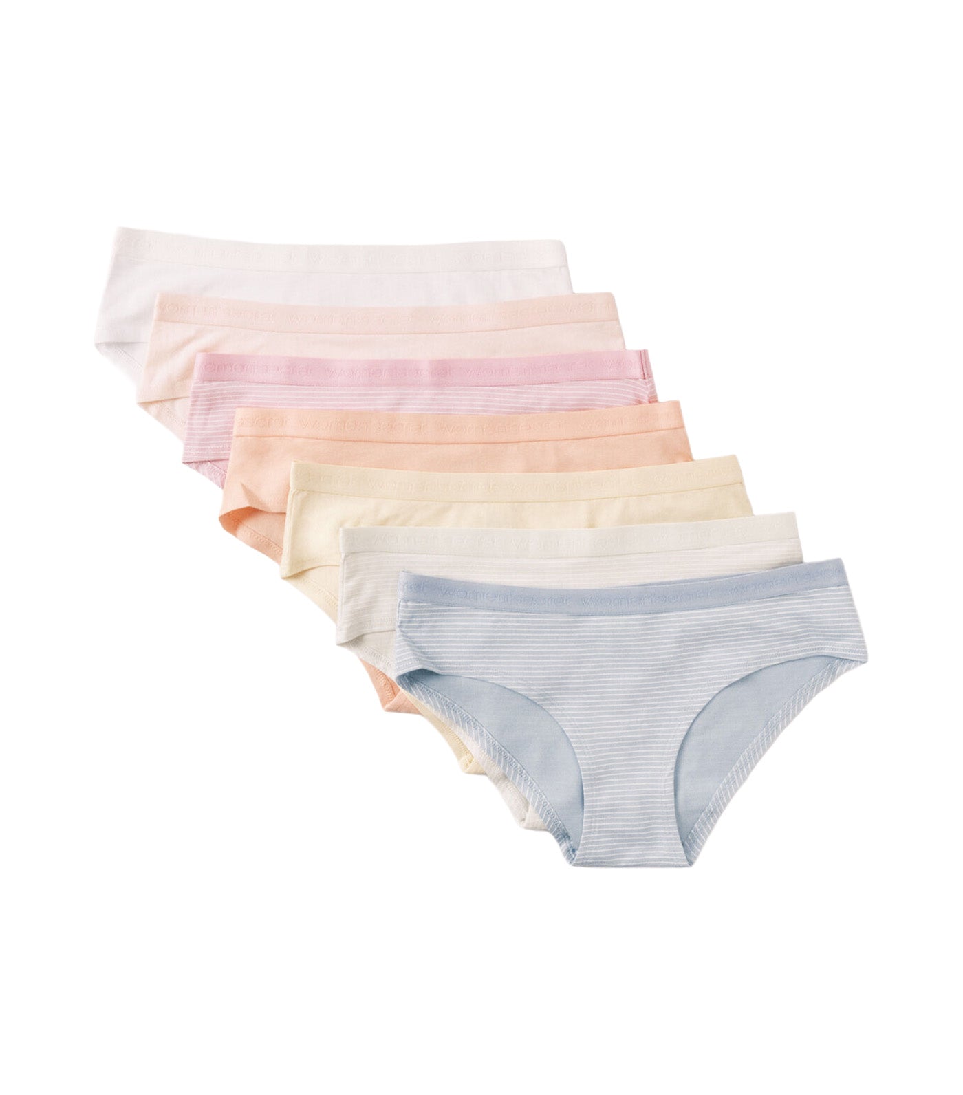 7-Pack Soft Cotton Brazilian Wide-Leg Panties with Logo