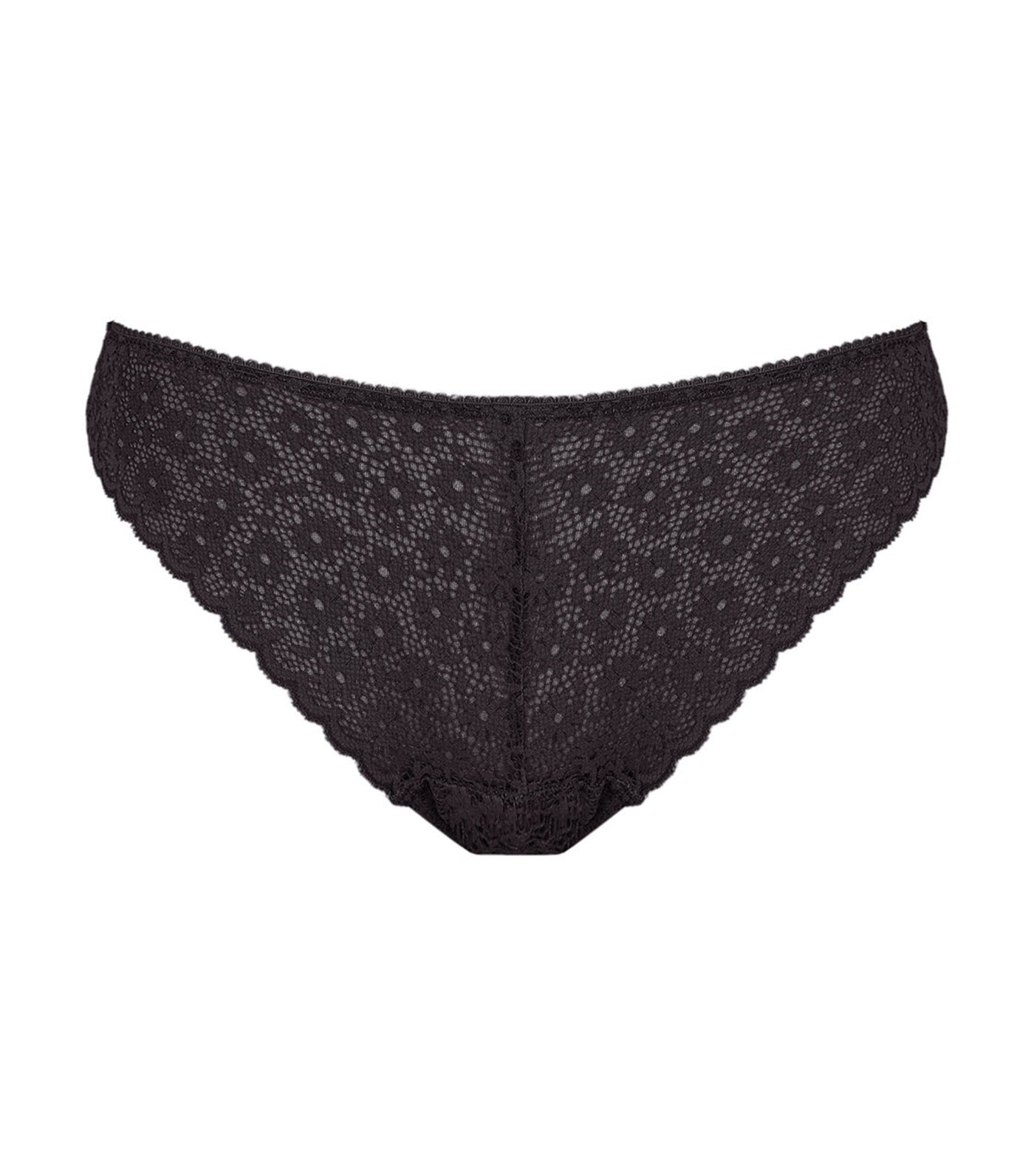 Floral Lace Thong Black