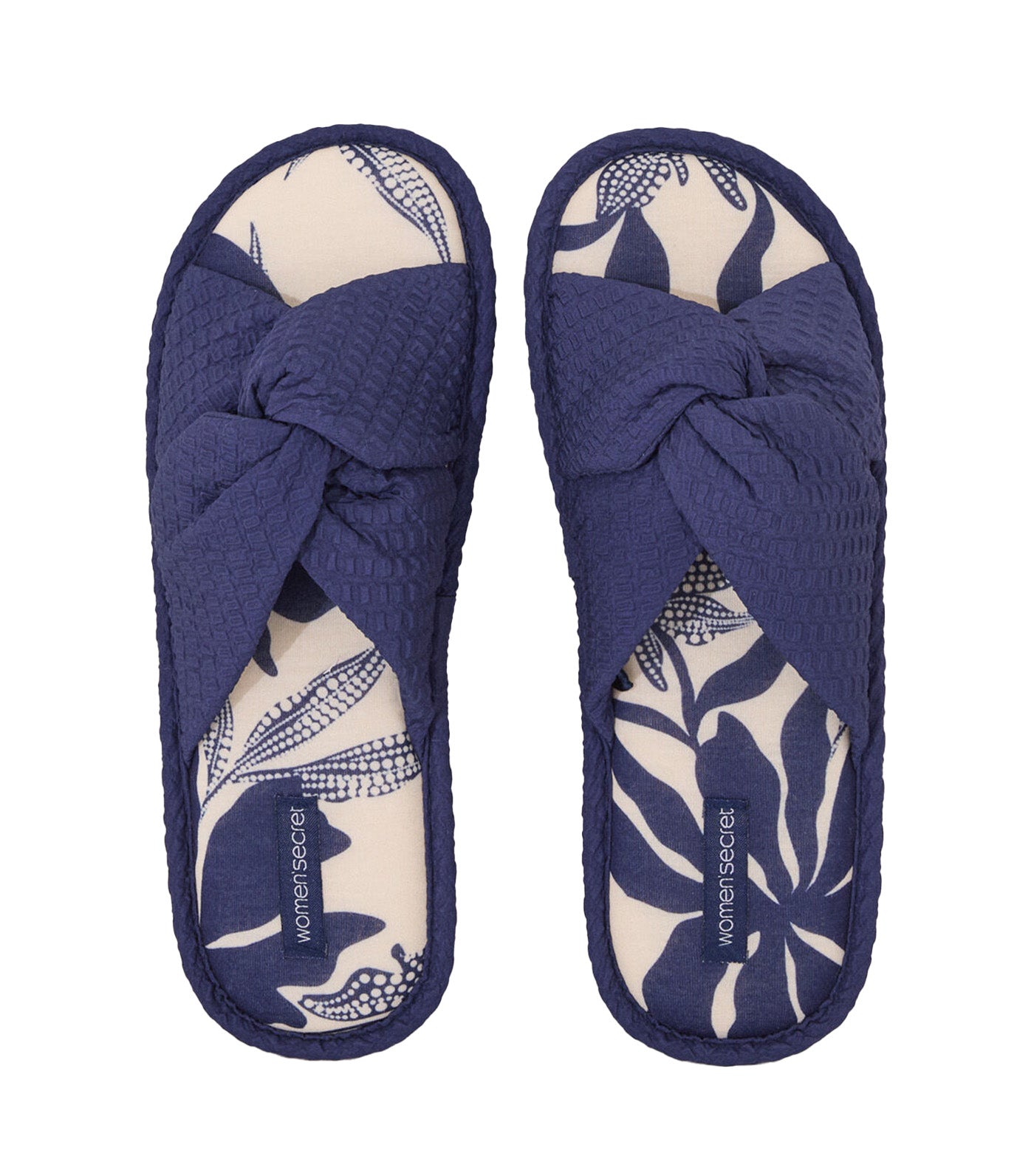 Slippers Blue Flower Print