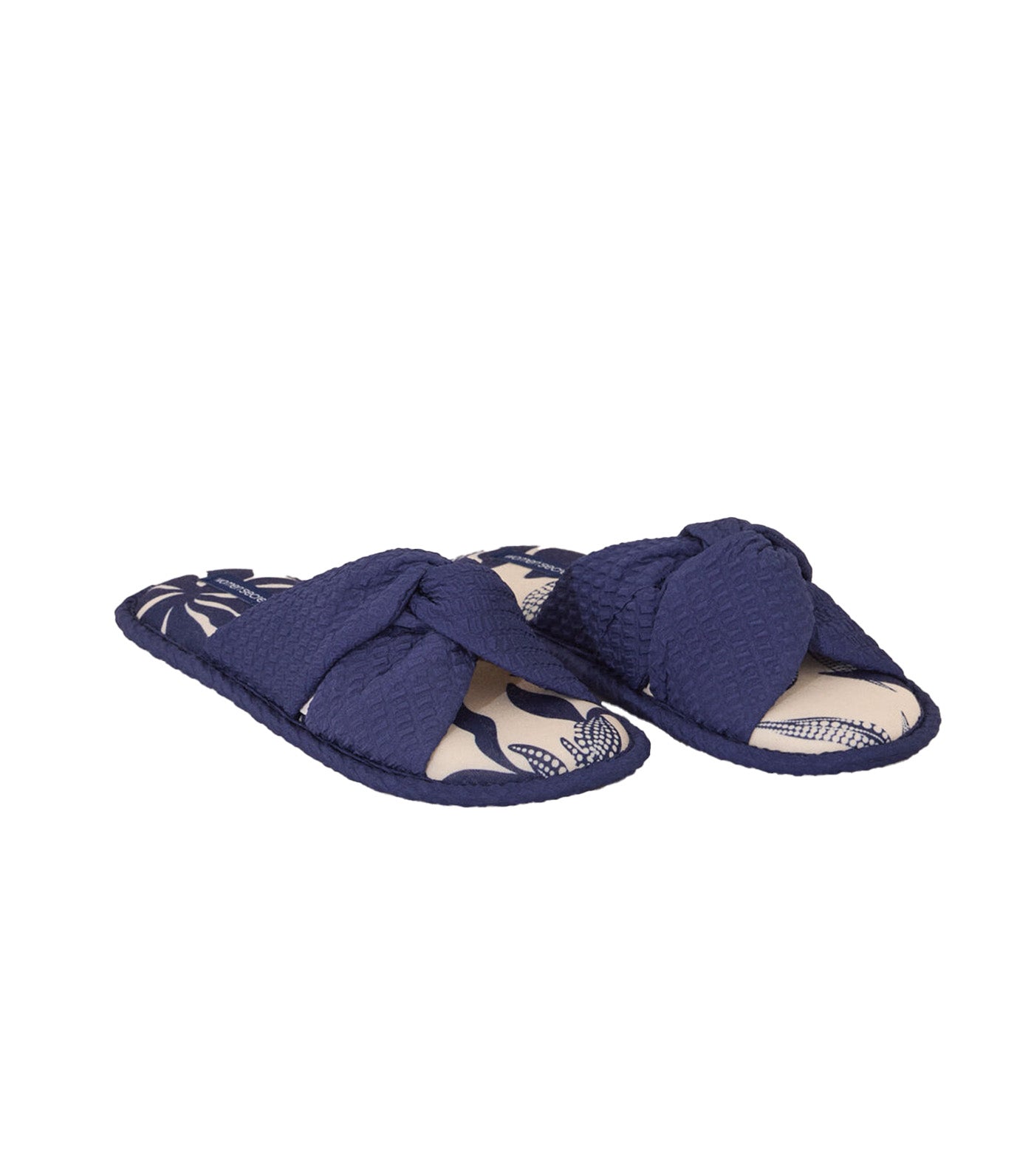 Slippers Blue Flower Print