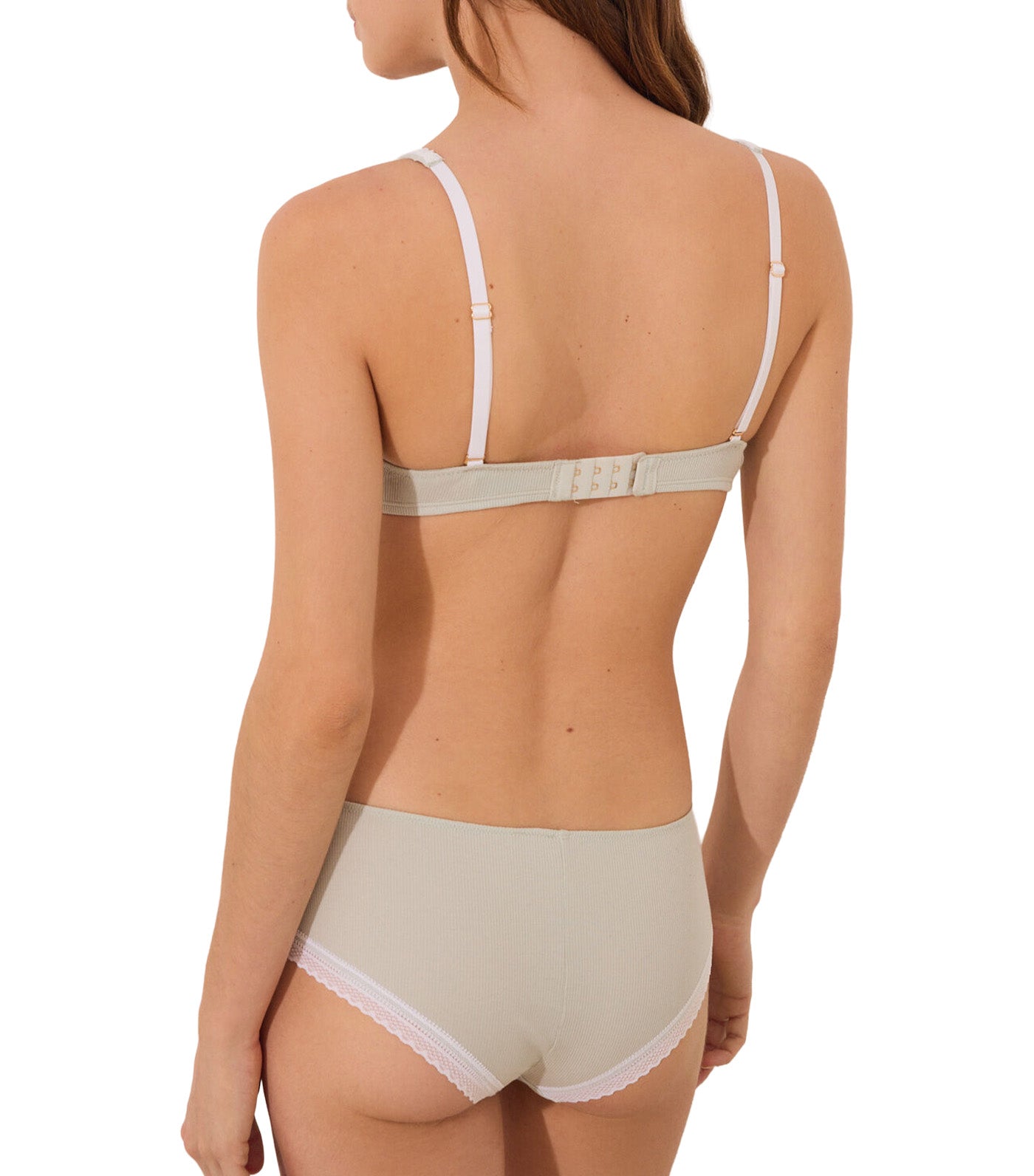 Fantastic Padding Cotton Halterneck Triangle Bra Green