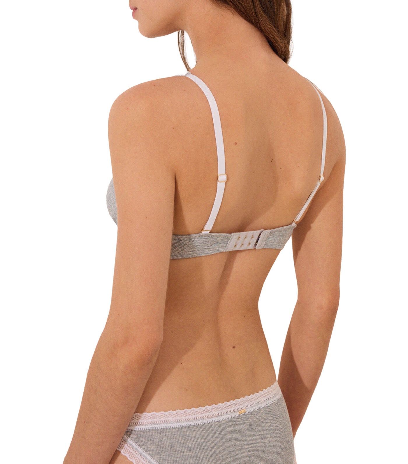 Fantastic Padding Cotton Halterneck Triangle Bra Medium Gray