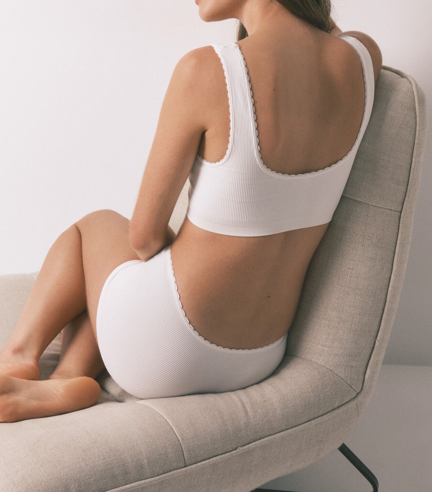 Seamless Ribbed Top Ivory