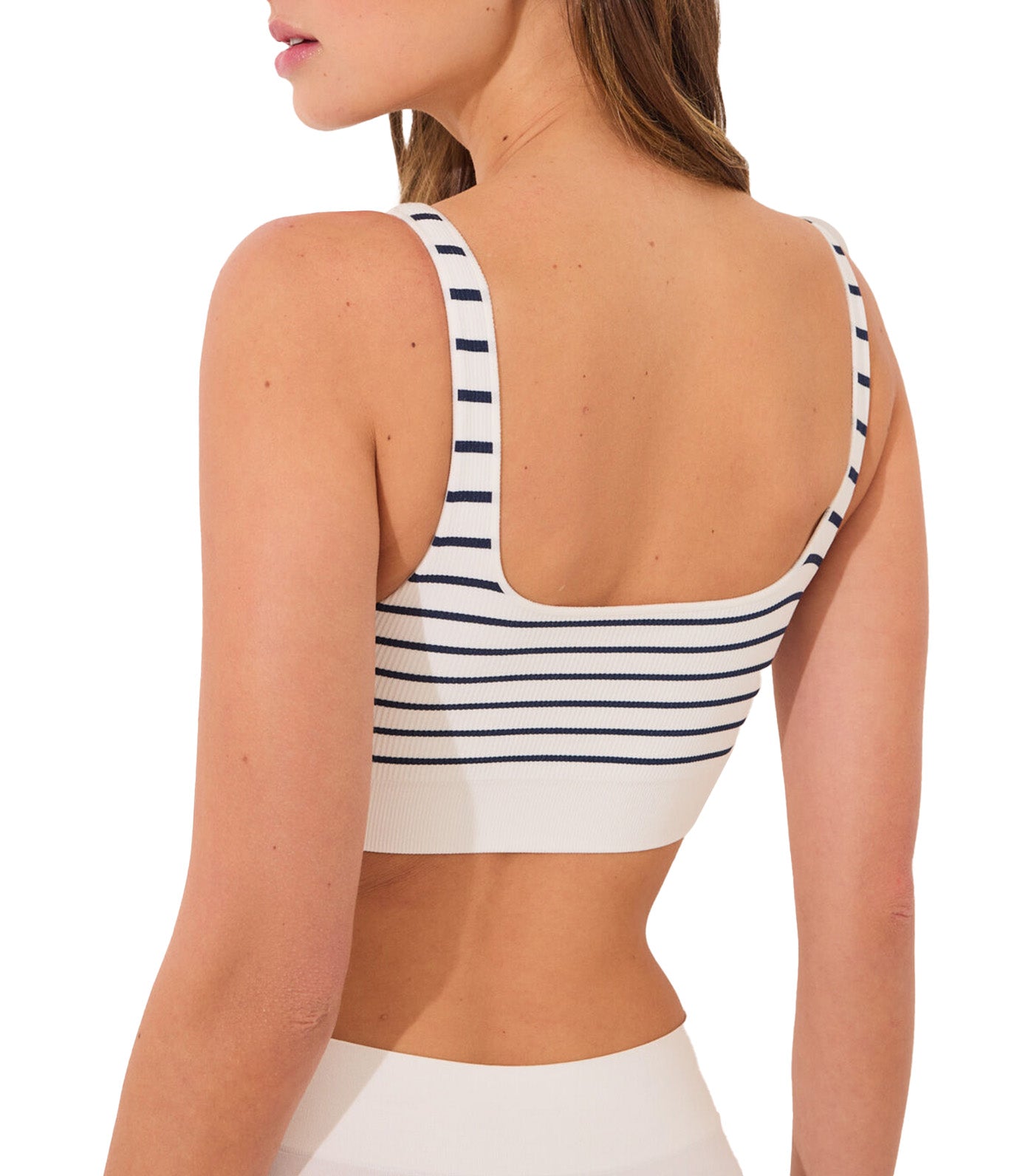 Seamless Ribbed Bra Light Blue