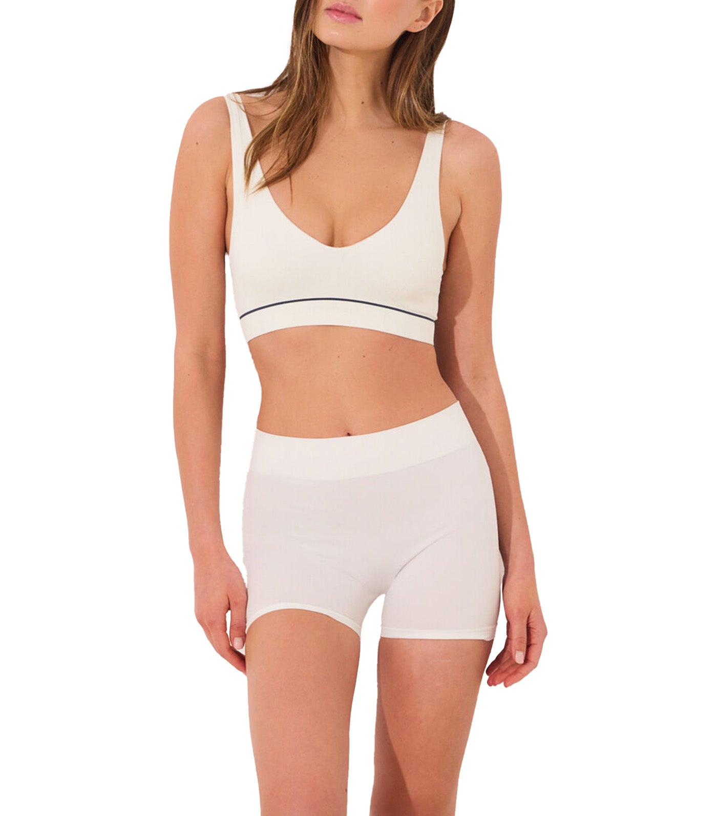 Seamless Ribbed Bra Ivory