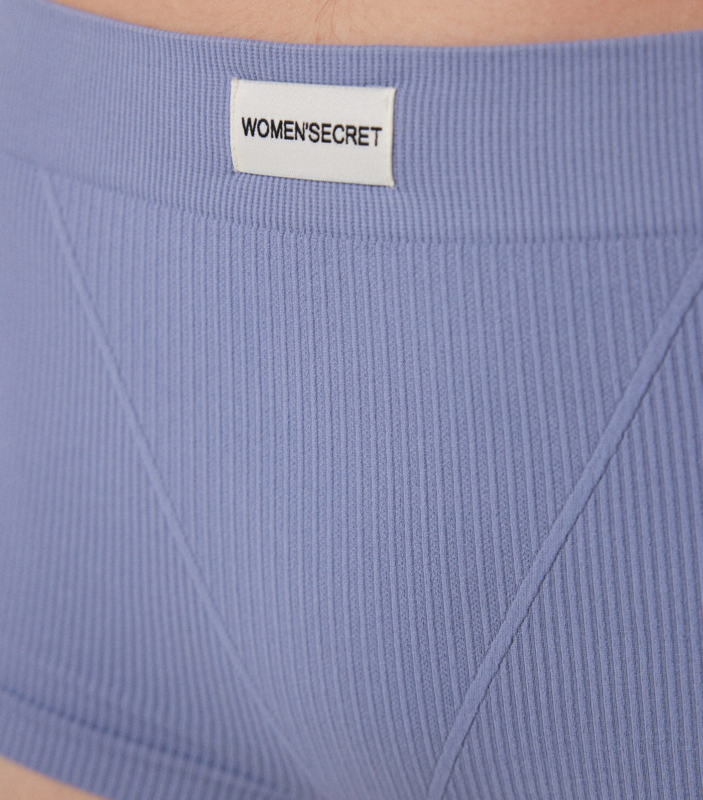 Seamless Ribbed Culottes Light Blue