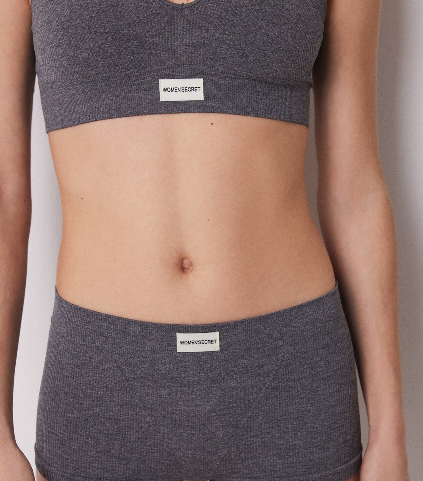 Seamless Ribbed Culottes Gray