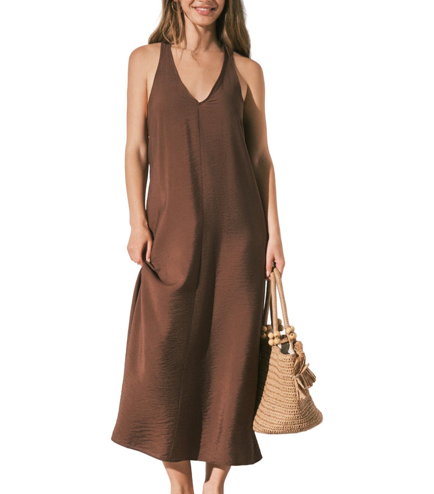 Flowing Maxi Dress Brown