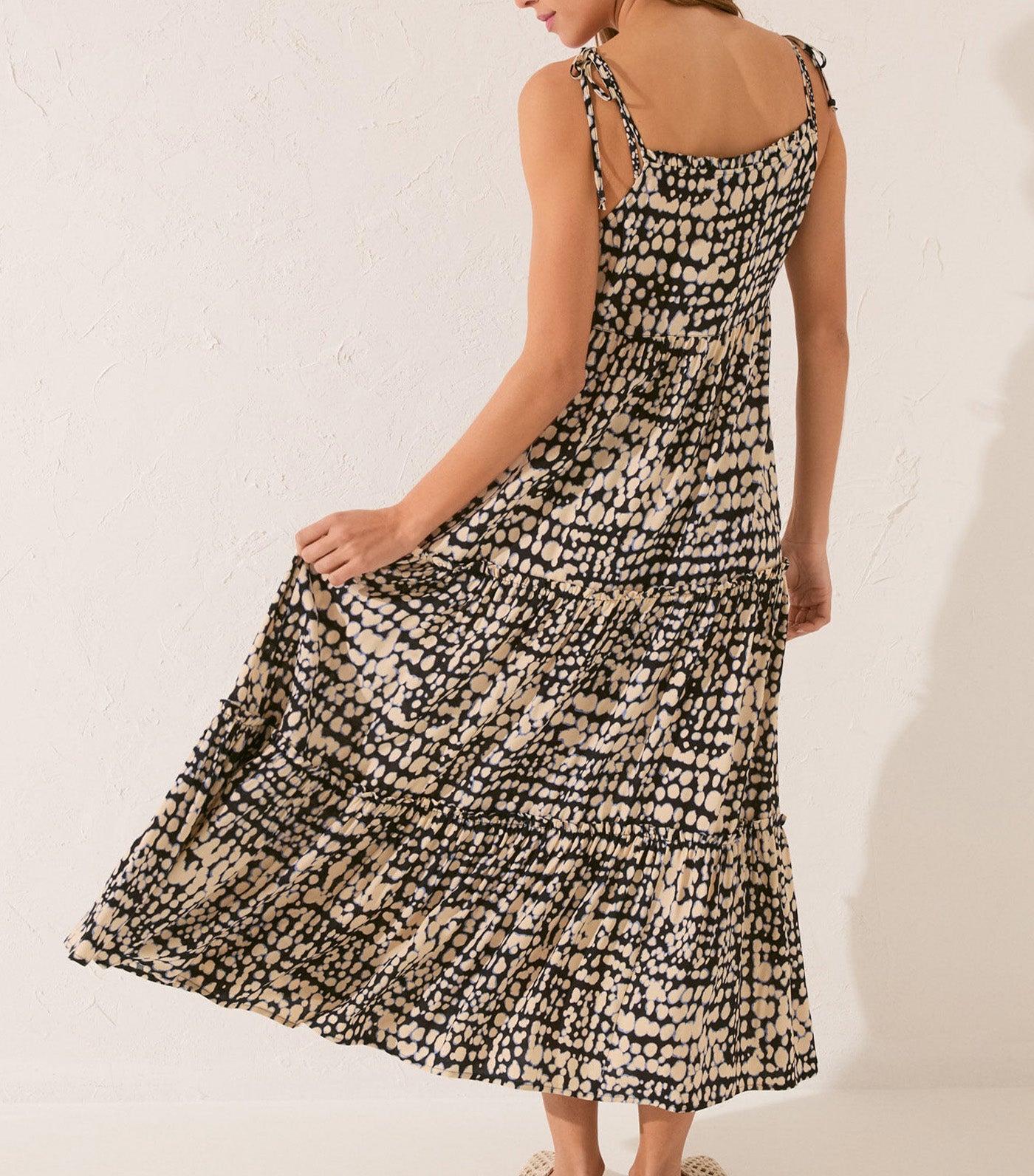 Long Dress with Ruffles Black