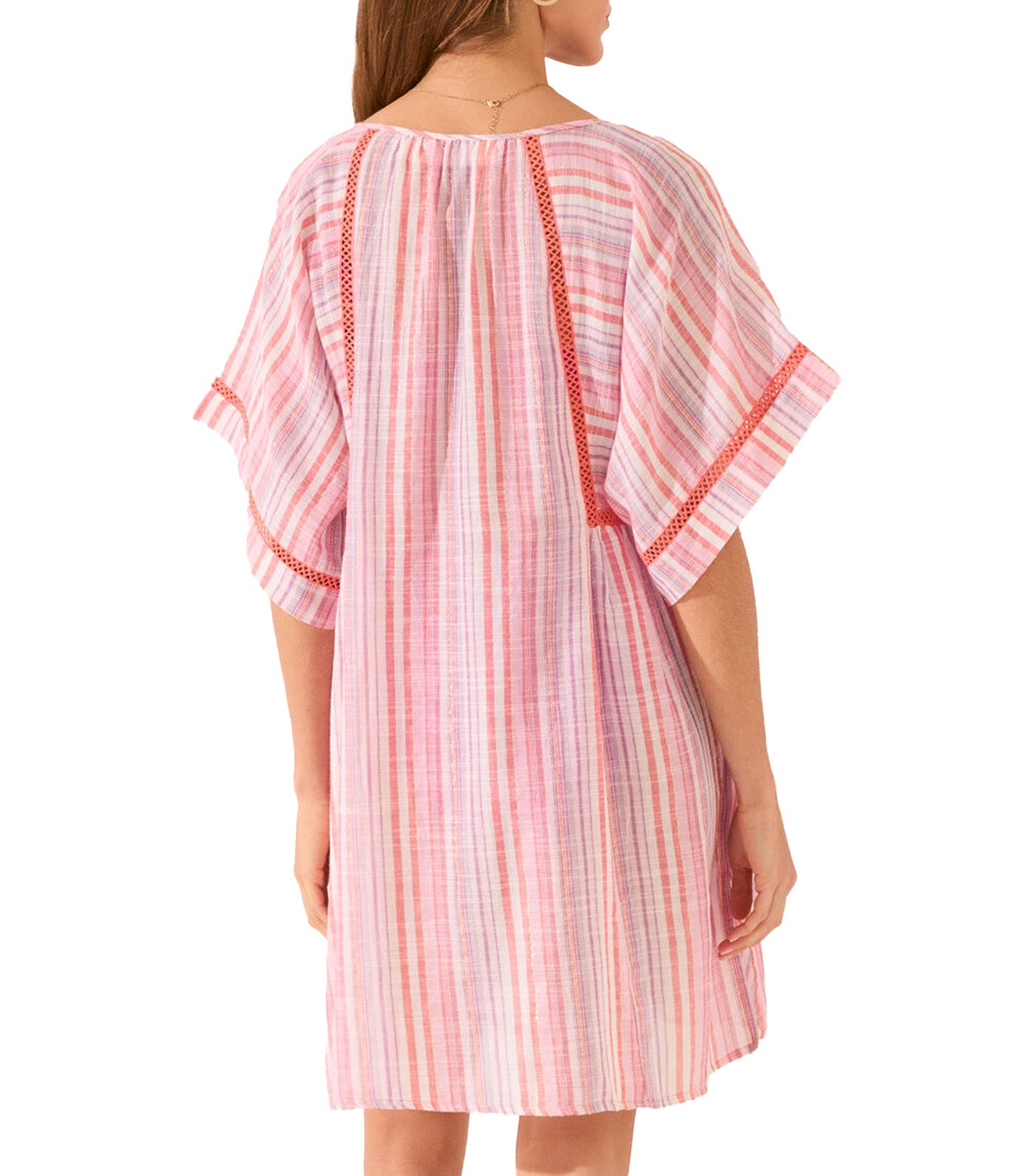 Short Tunic Striped Dress Print Multi