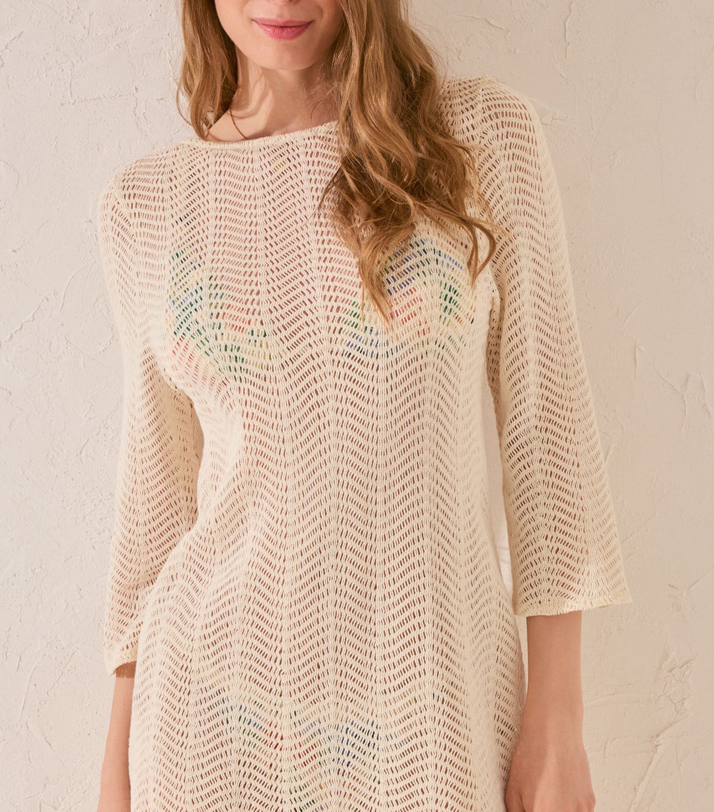 Short Crochet Dress Ivory