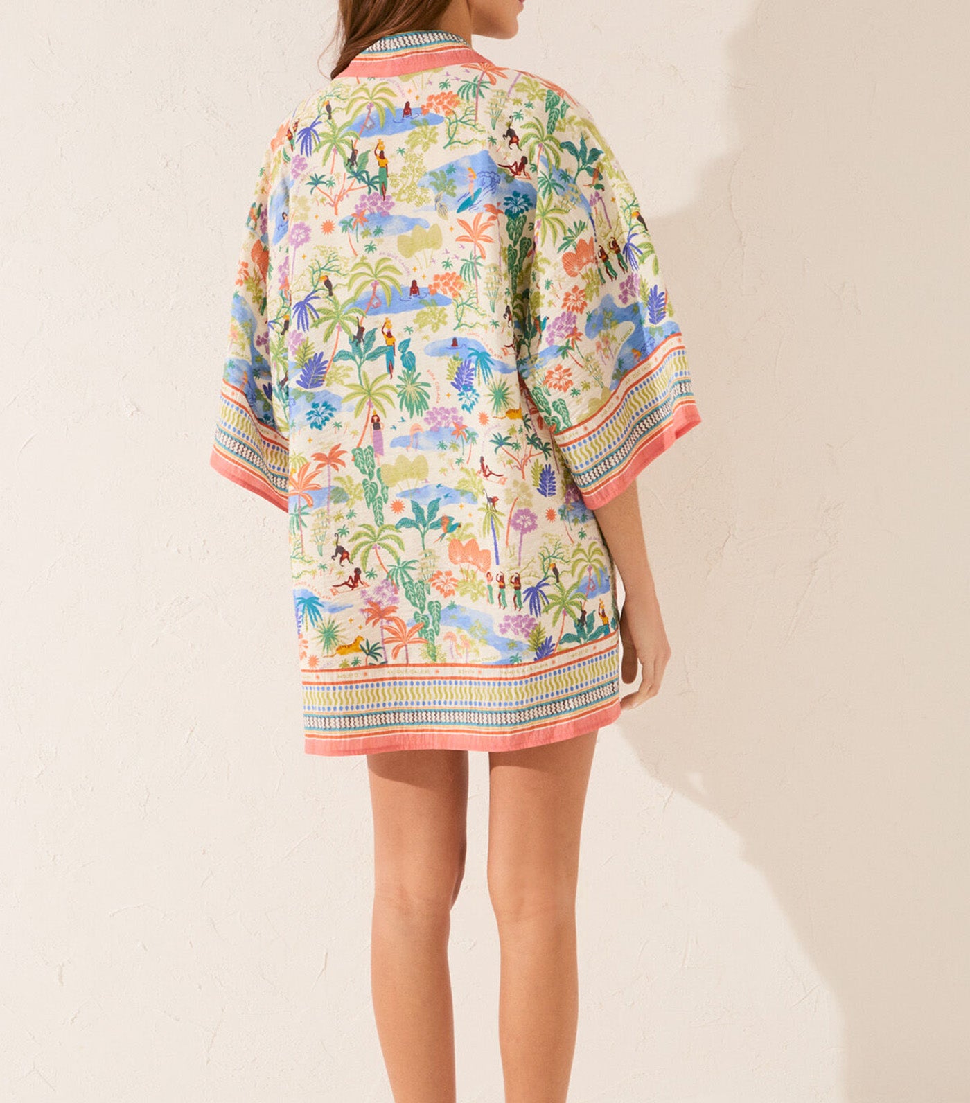 Landscape Print Viscose Kimono Tunic