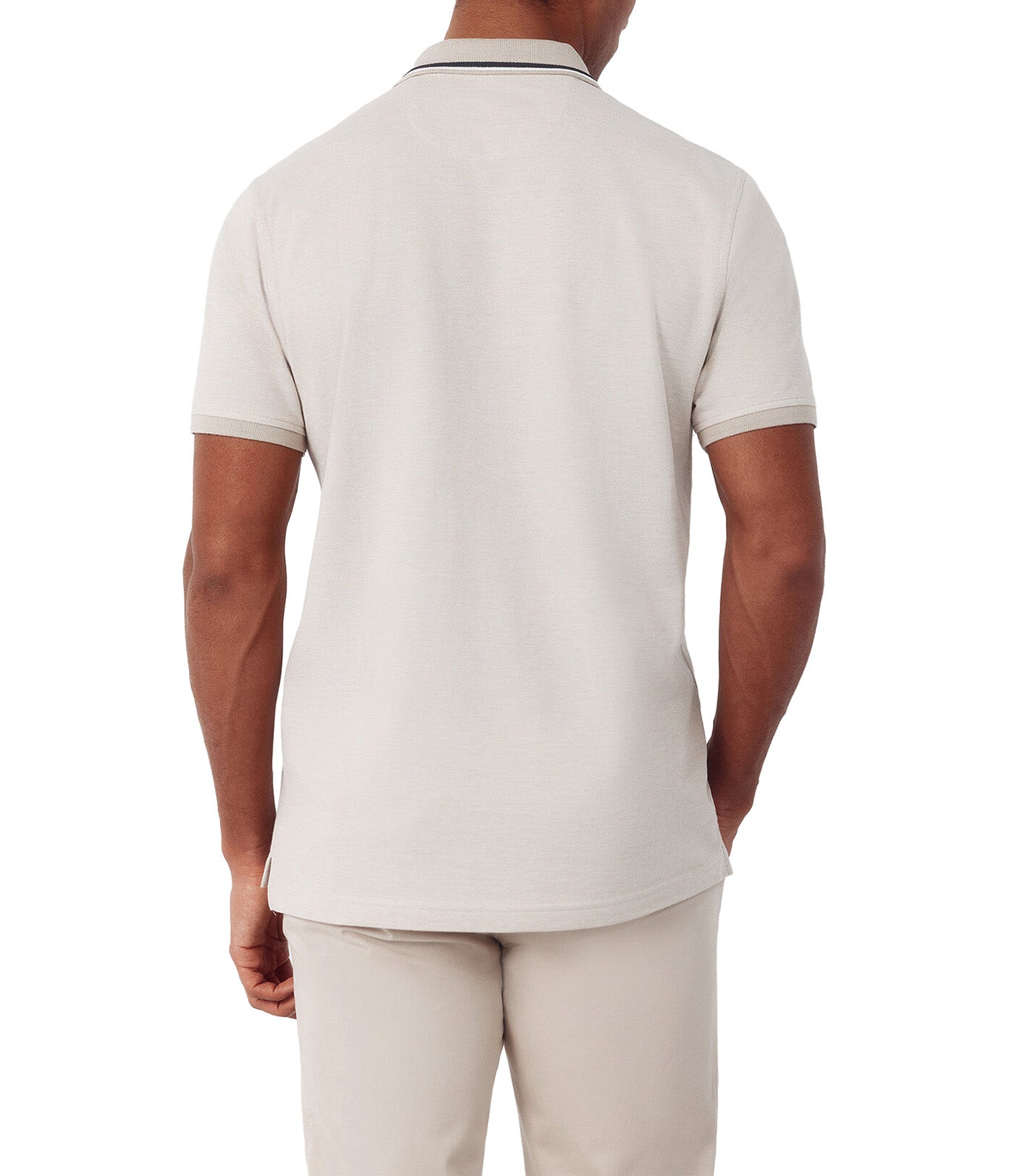 Short-Sleeved Oxford Polo Shirt Beige