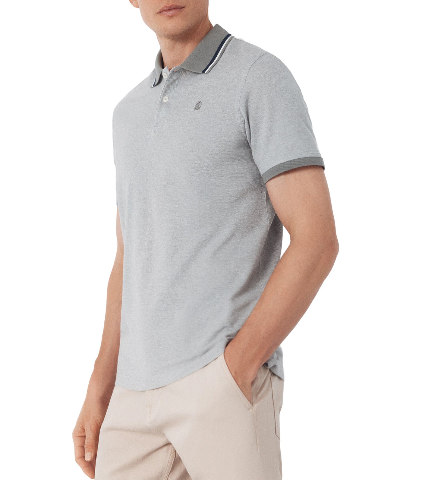 Short-Sleeved Oxford Polo Shirt Light Khaki
