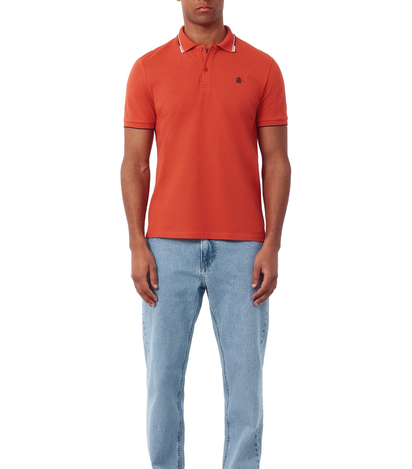 Polo Shirt with Tips Red