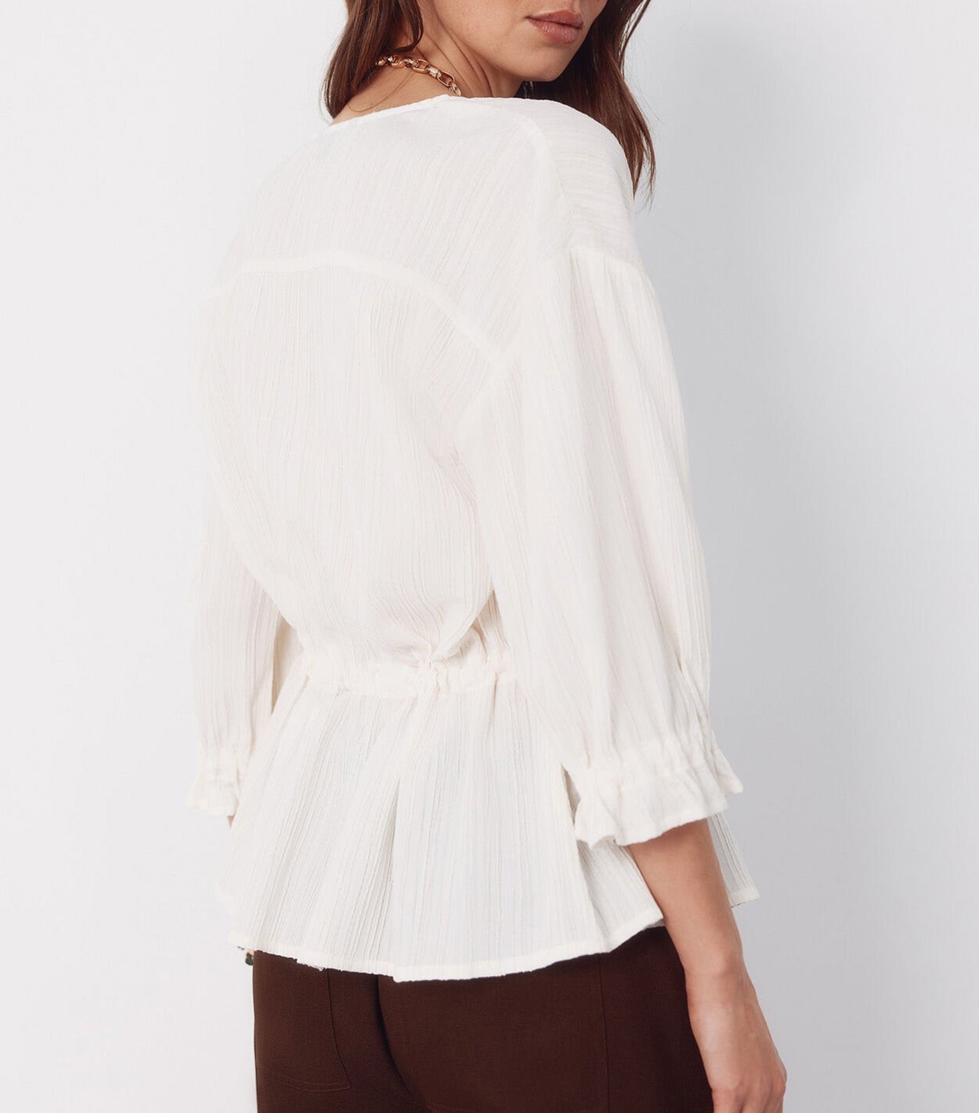 Drawstring Blouse Ivory