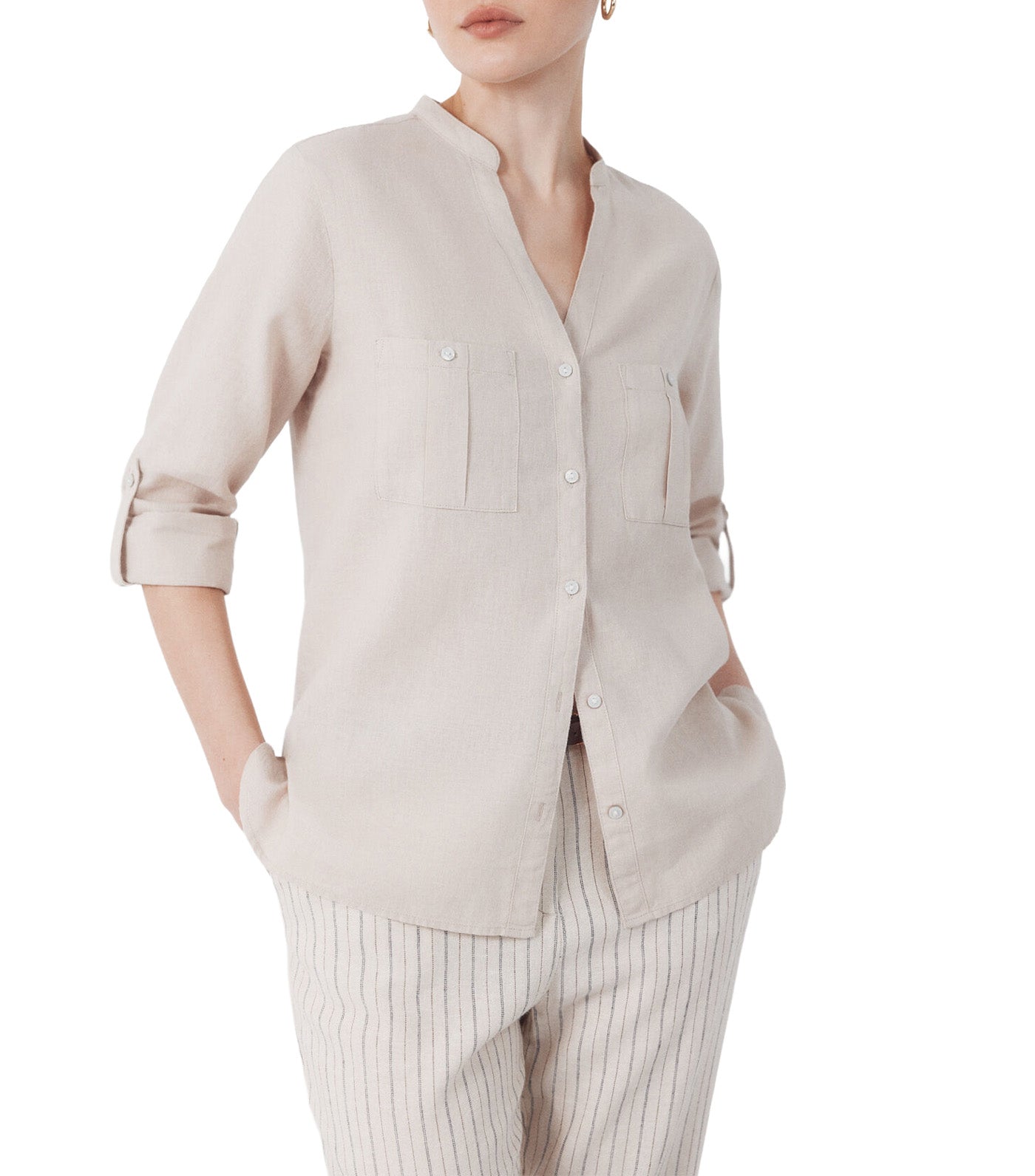 Rustic Long-Sleeved Shirt Sand