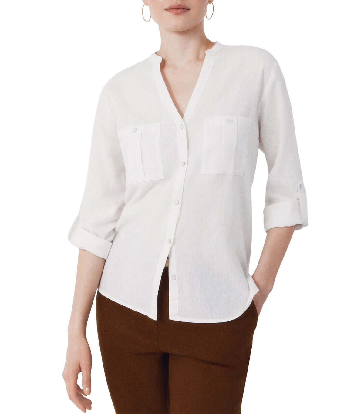 Rustic Long-Sleeved Shirt White
