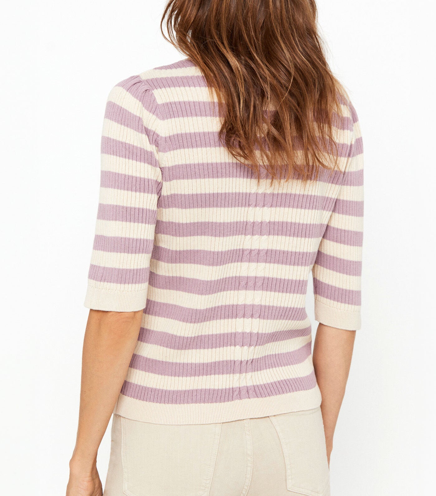 Ribbed Knit Jumper Purple