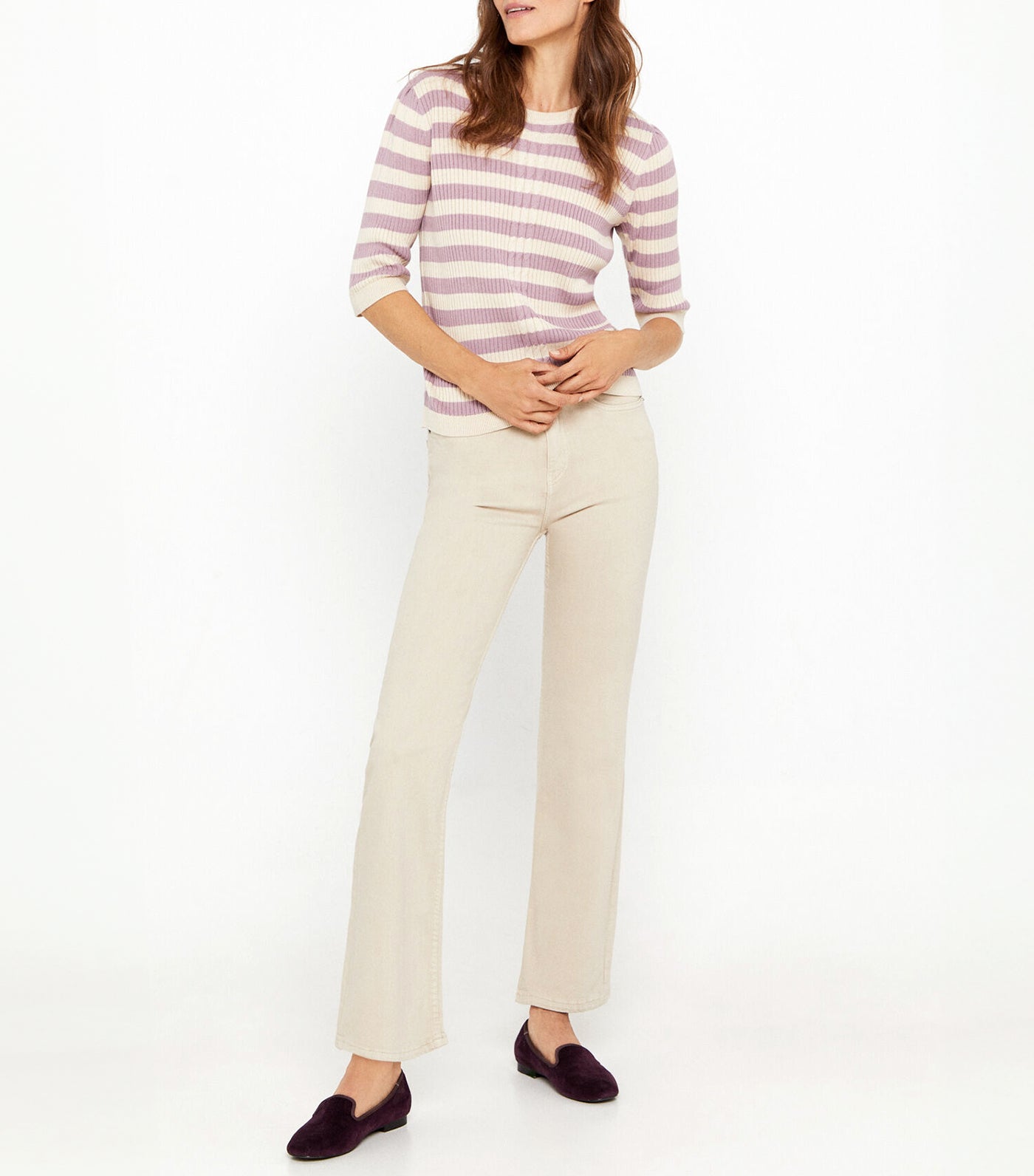 Ribbed Knit Jumper Purple