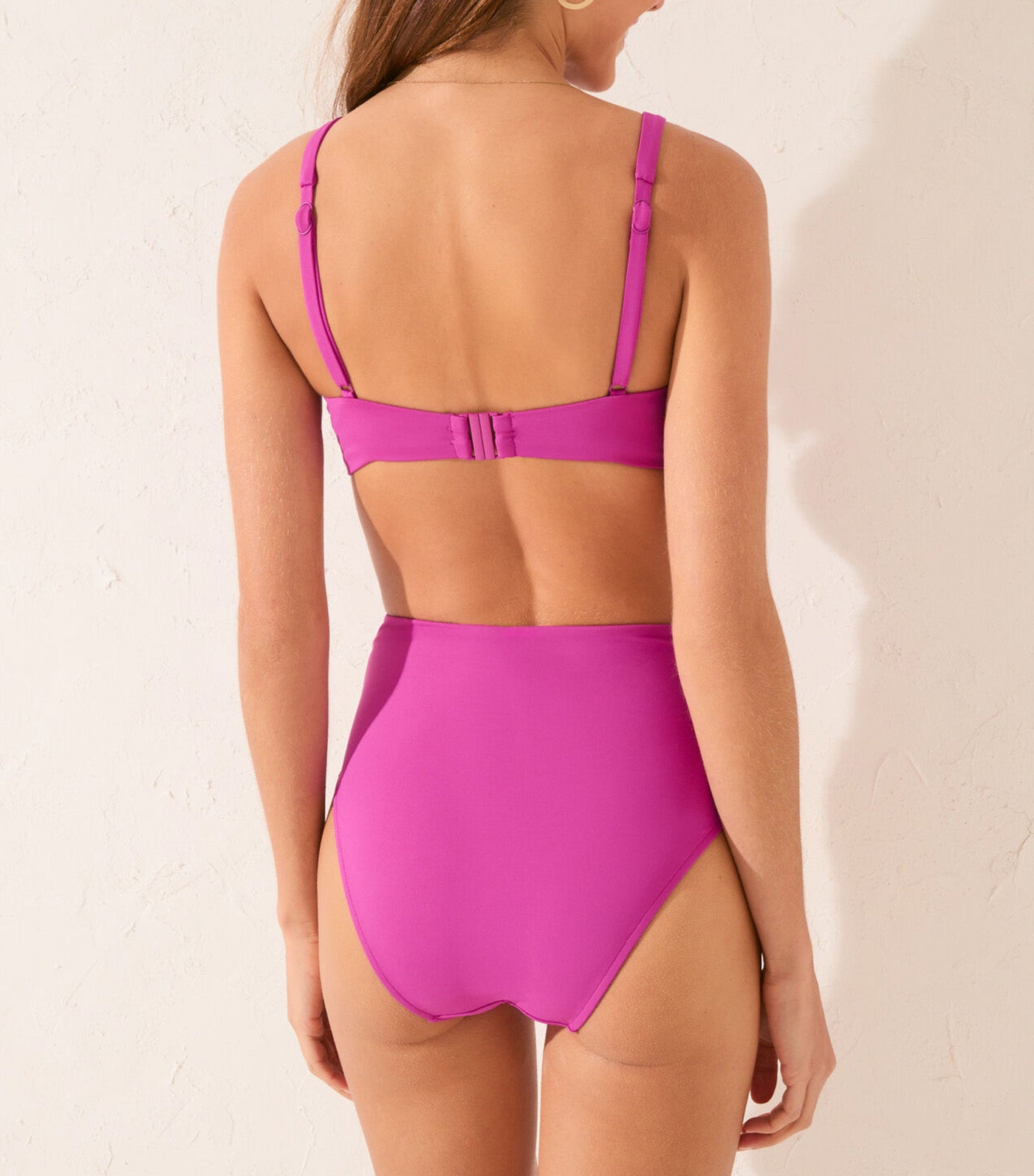 High-Waist Bikini Briefs with a Shaping Effect Purple