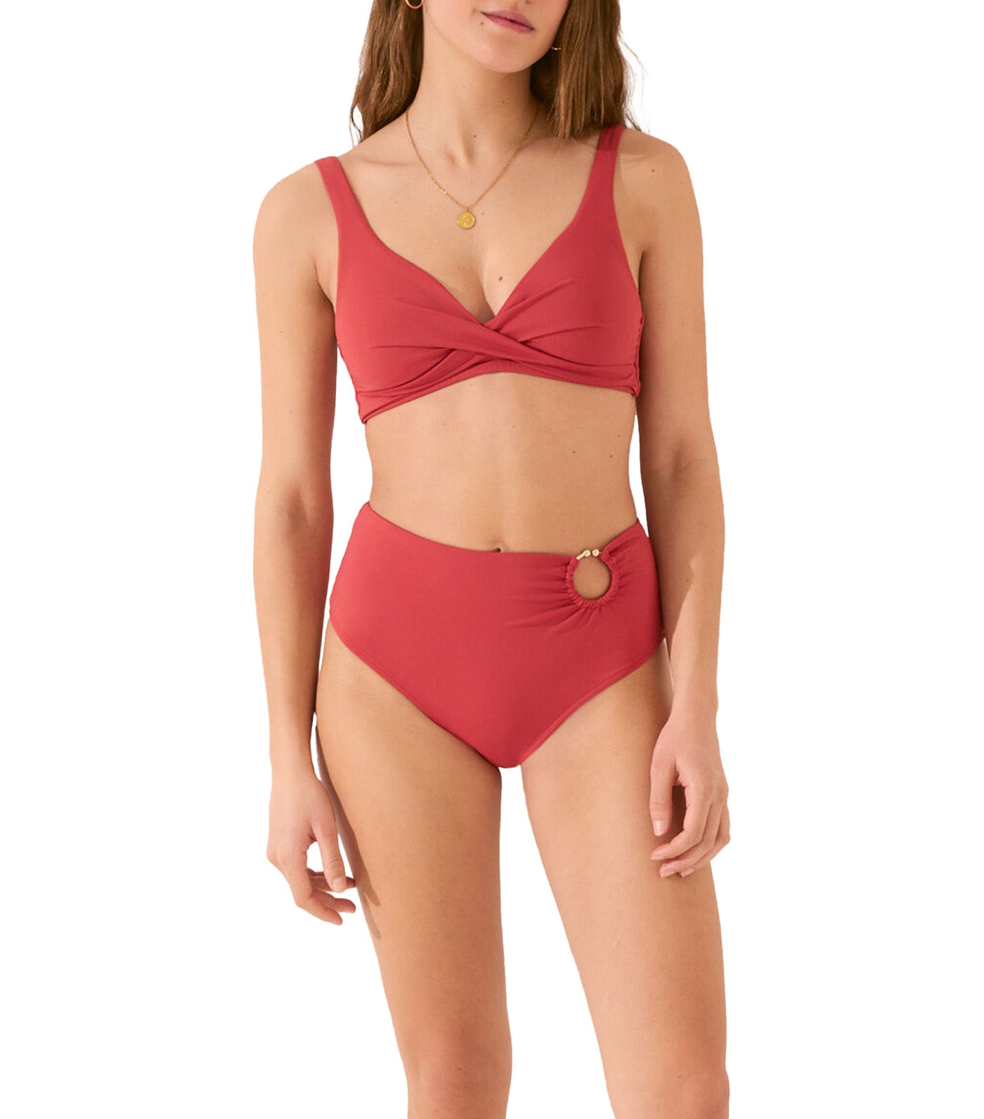 Bikini Panty with High Ring Maroon