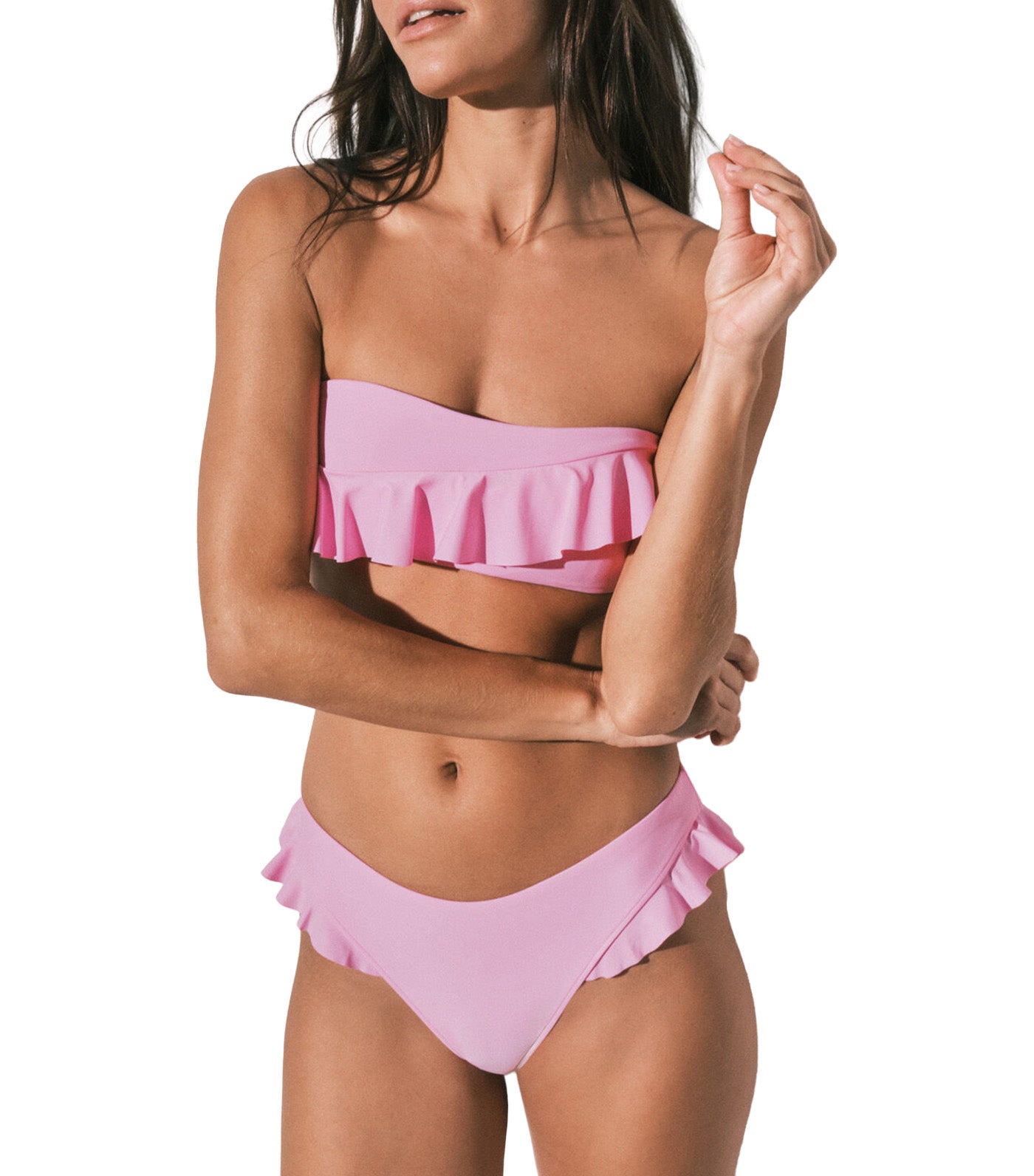 Padded Ruffles Bandeau Bikini Top
